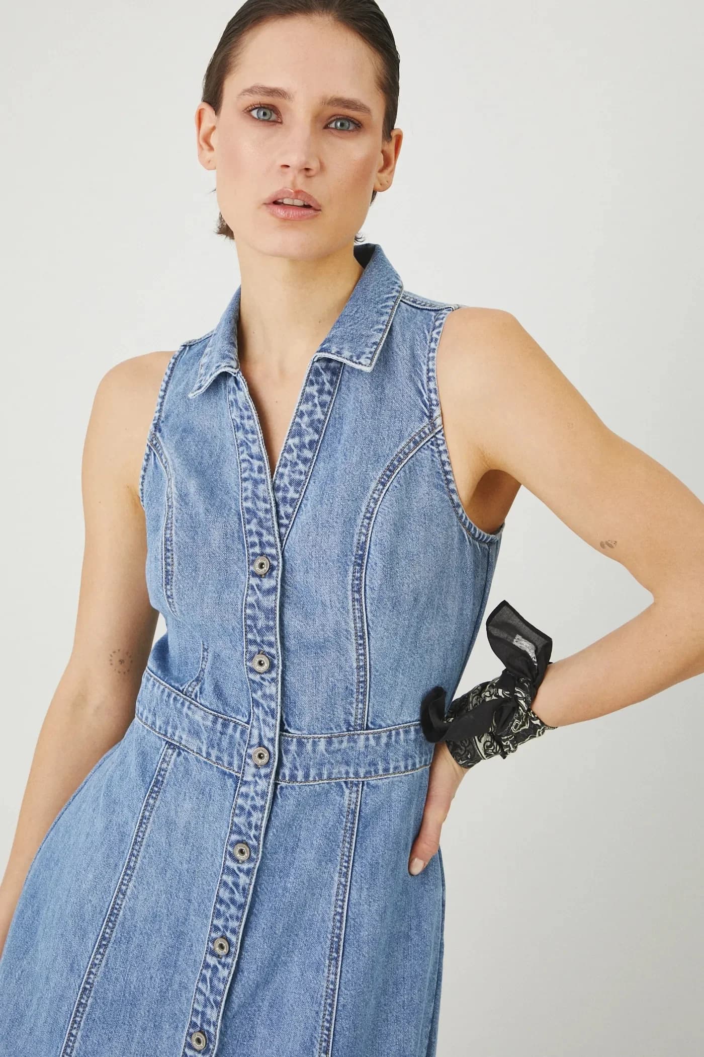 Джинсовое платье - фото 4