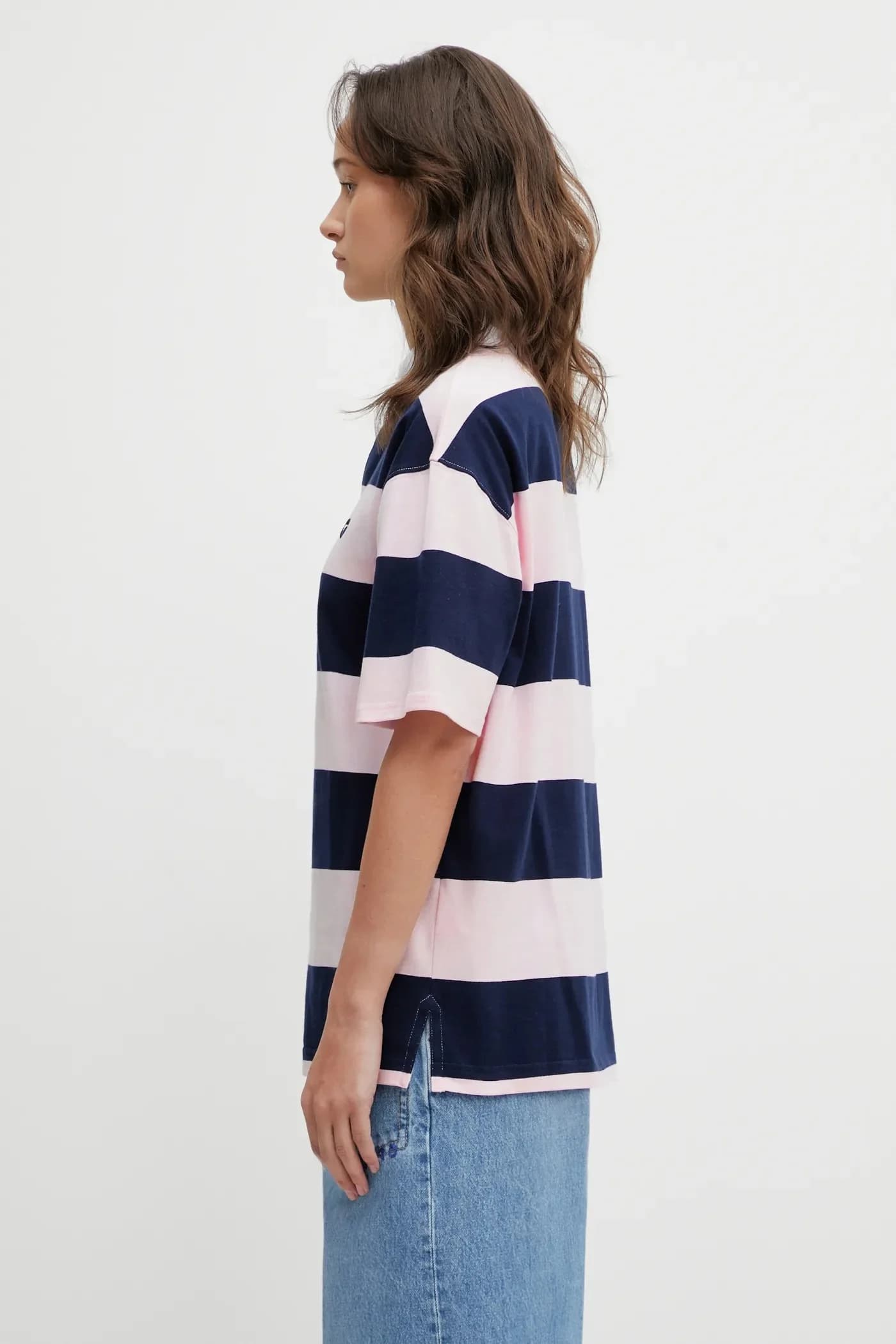 Хлопковая рубашка-поло в полоску - фото 2