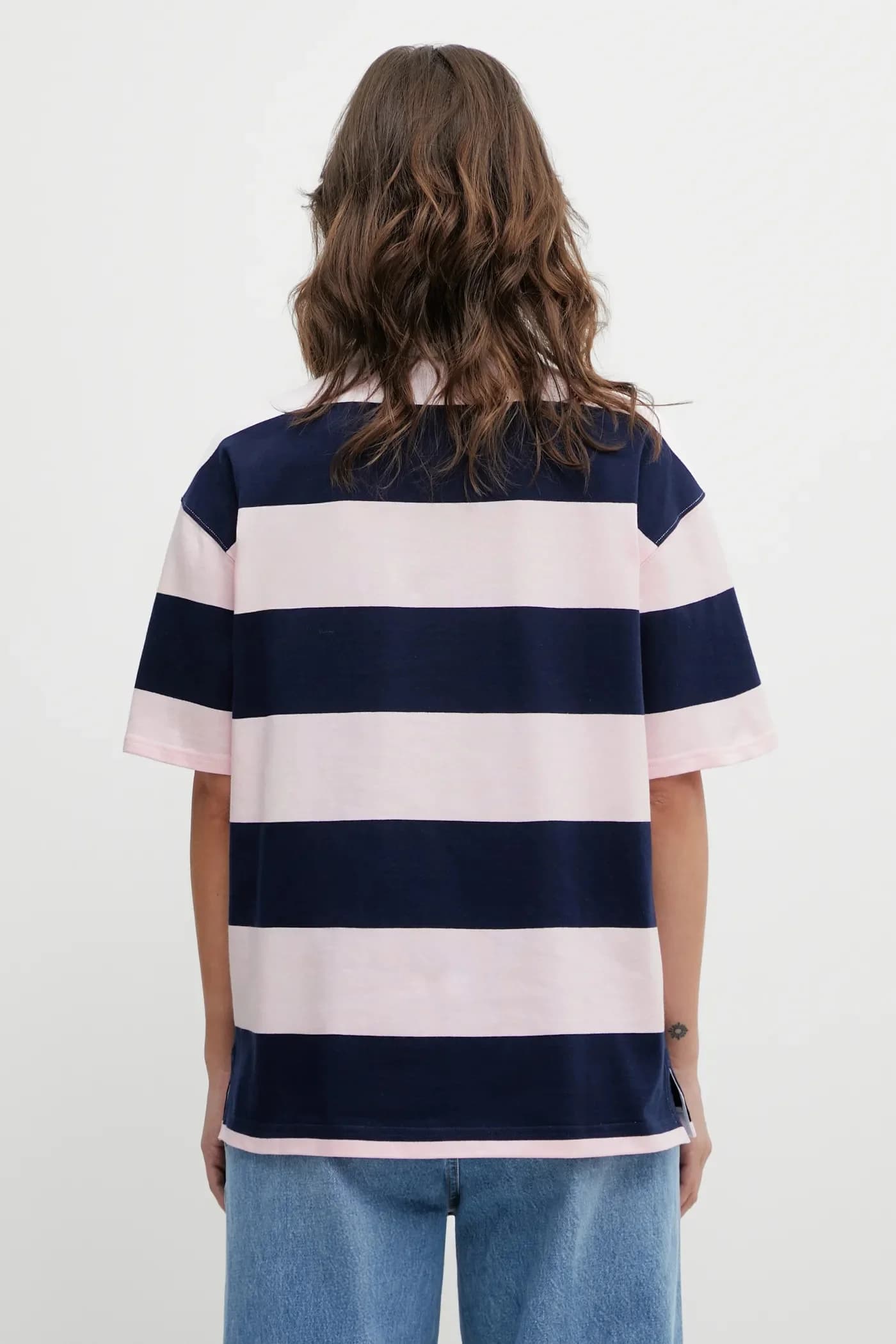 Хлопковая рубашка-поло в полоску - фото 3