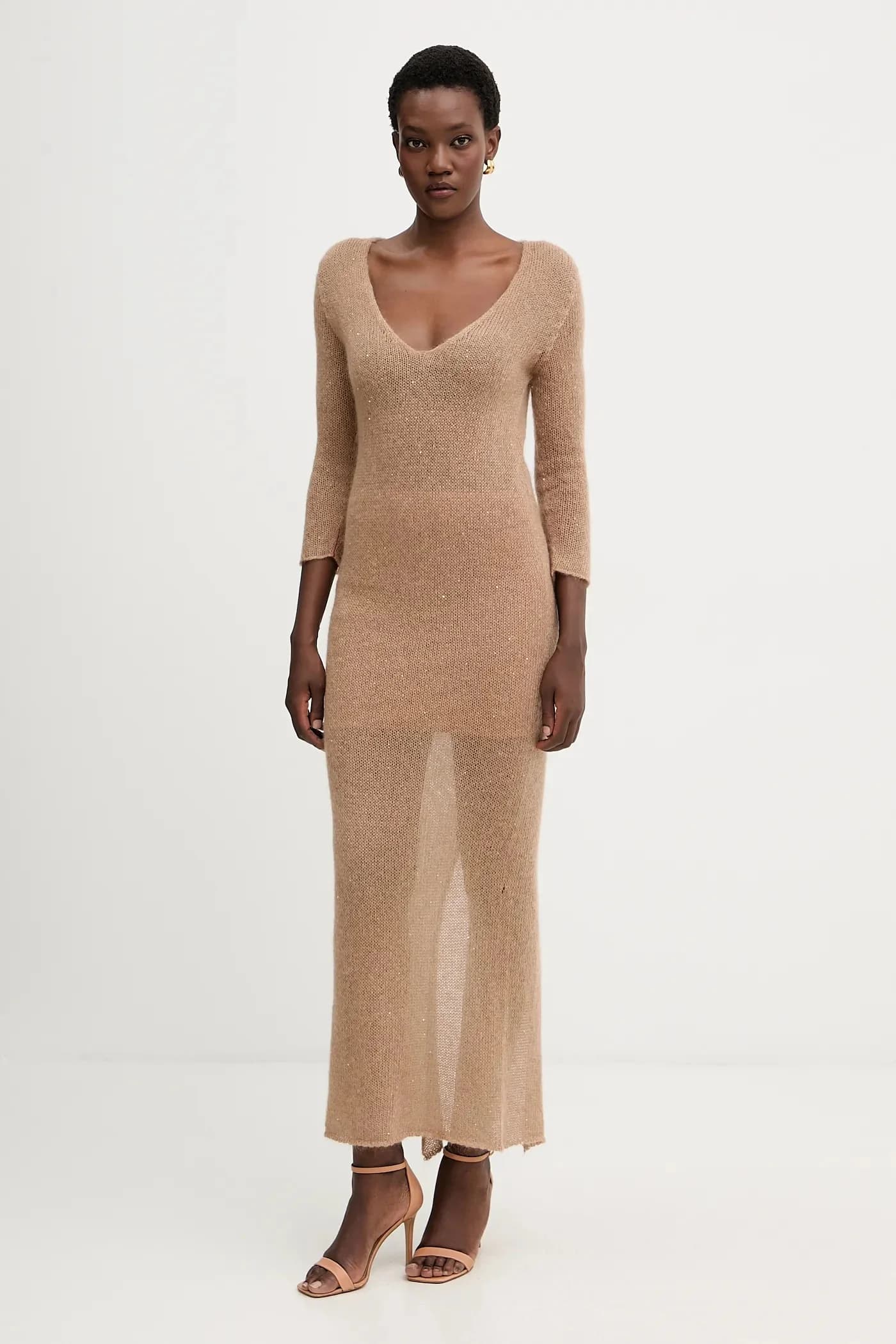 Платье из смесовой шерсти - фото 2