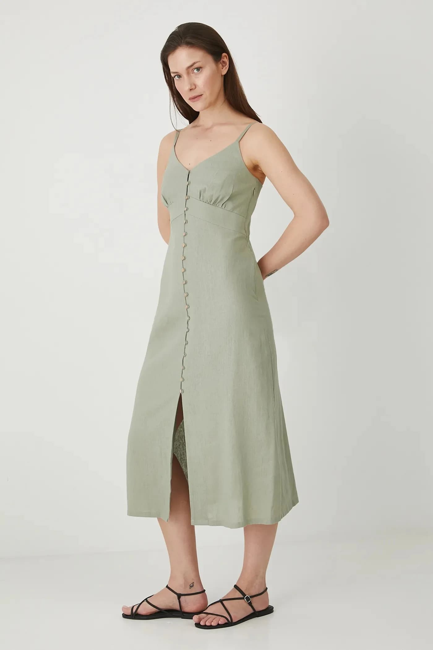 Льняное платье - фото 5