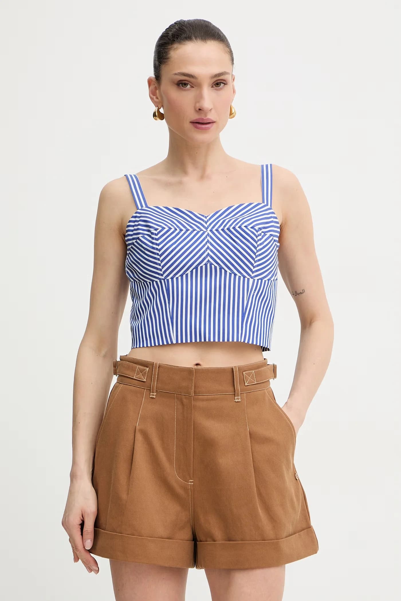 Женский укороченный топ из хлопка TECLA