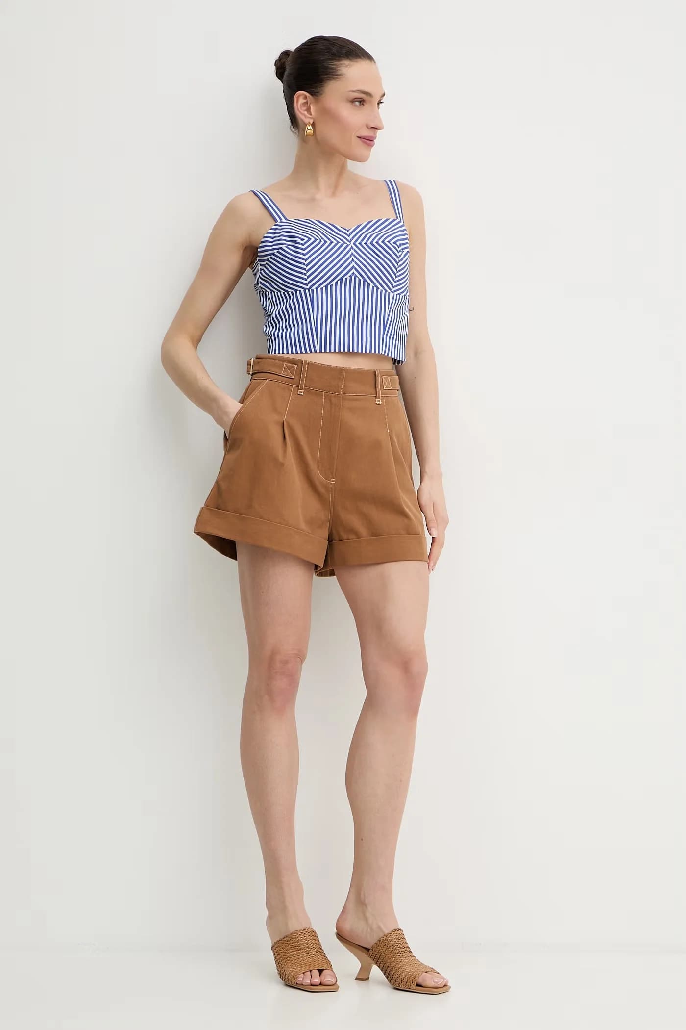 Женский укороченный топ из хлопка TECLA - фото 2