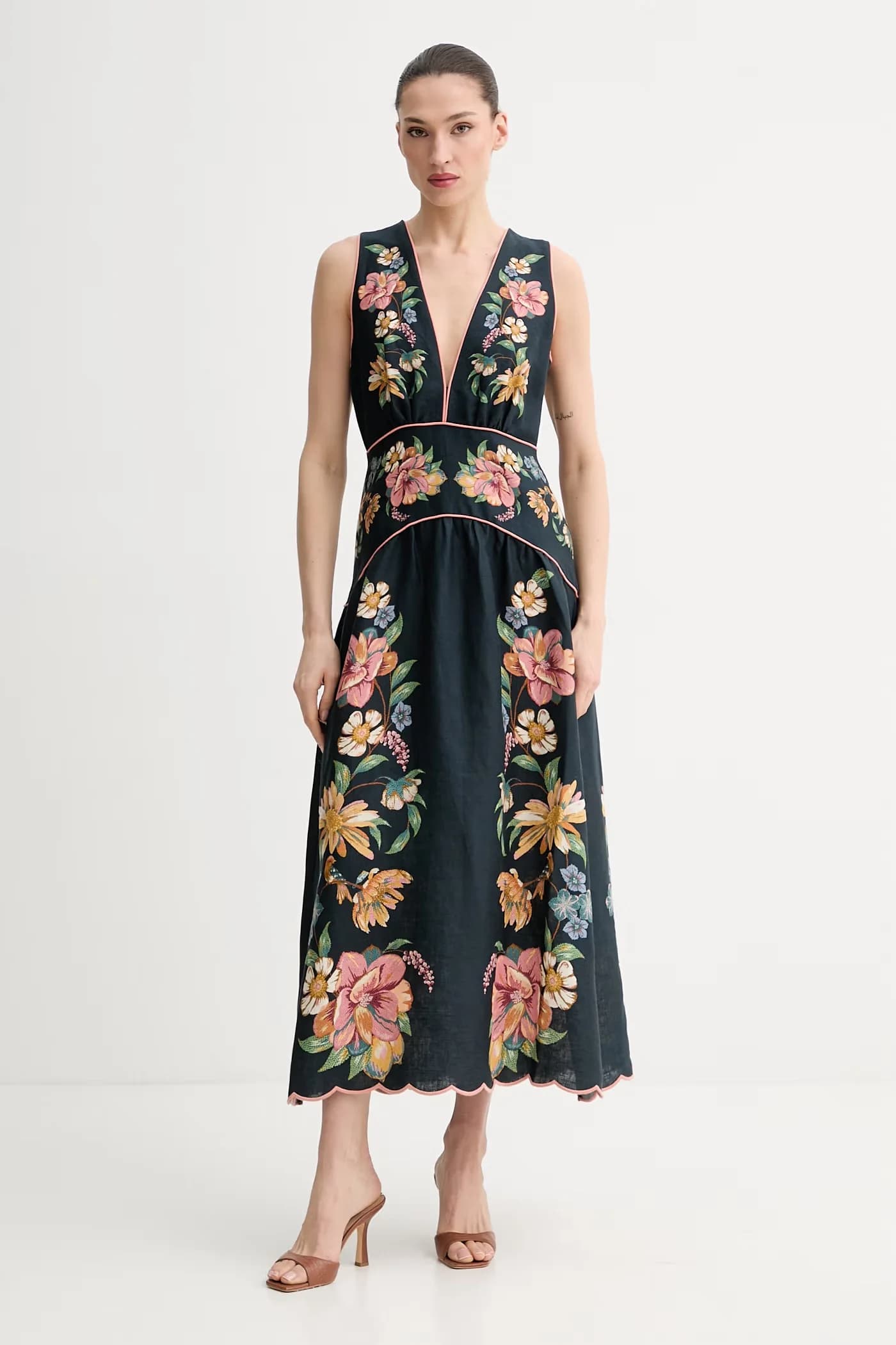 Льняное летнее платье - фото 2