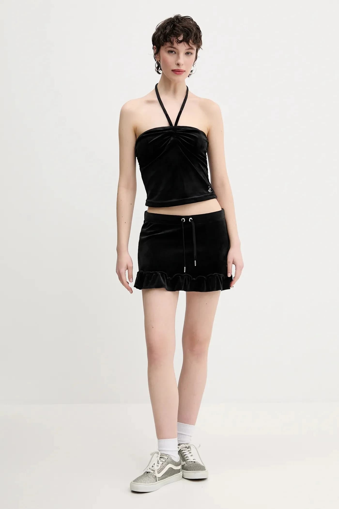 бархатный топ HALTER RUCHE - фото 2