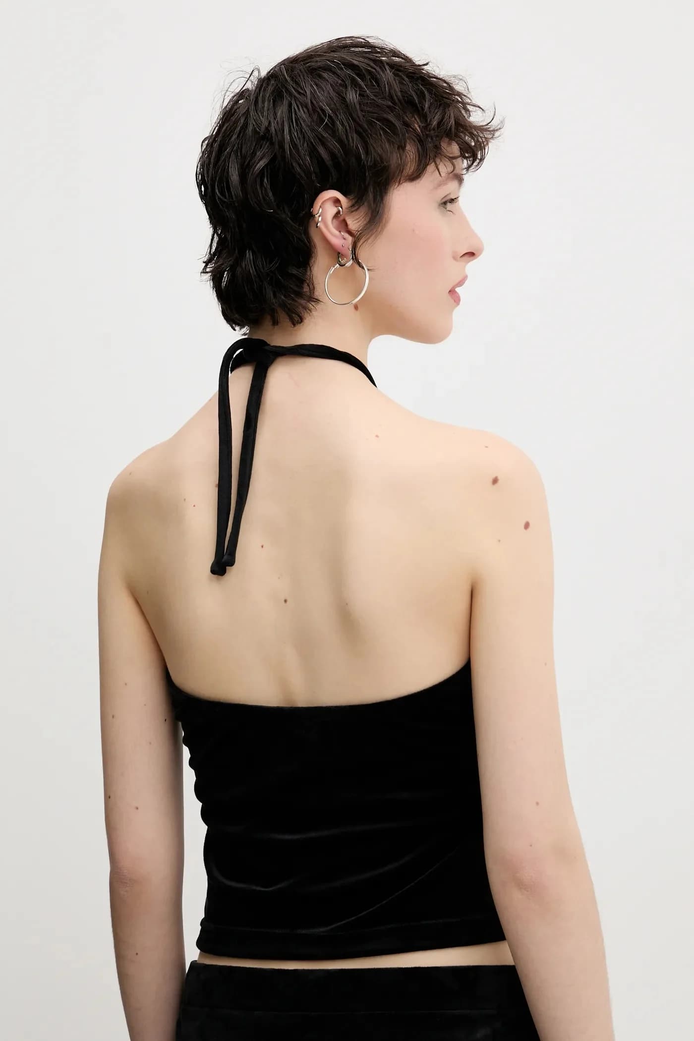 бархатный топ HALTER RUCHE - фото 3