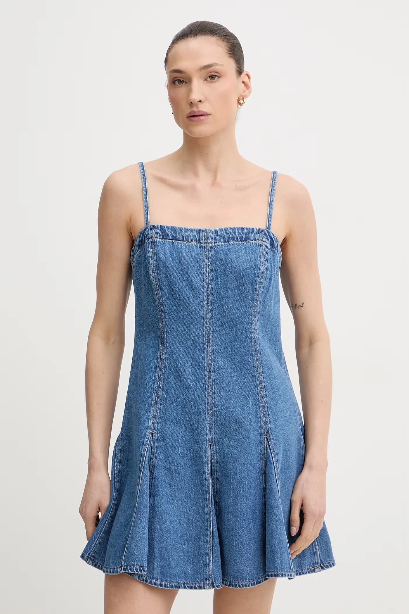 DENIM GODET джинсовое летнее платье