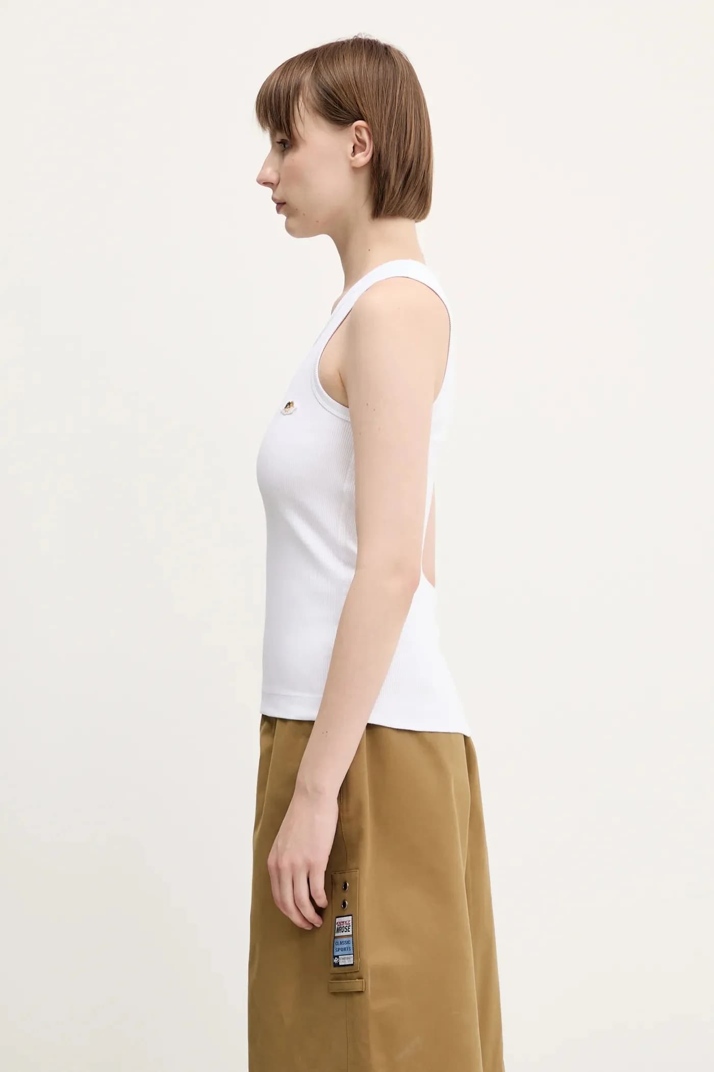 Хлопковый топ в рубчик с нашивкой Angel Patch - фото 2