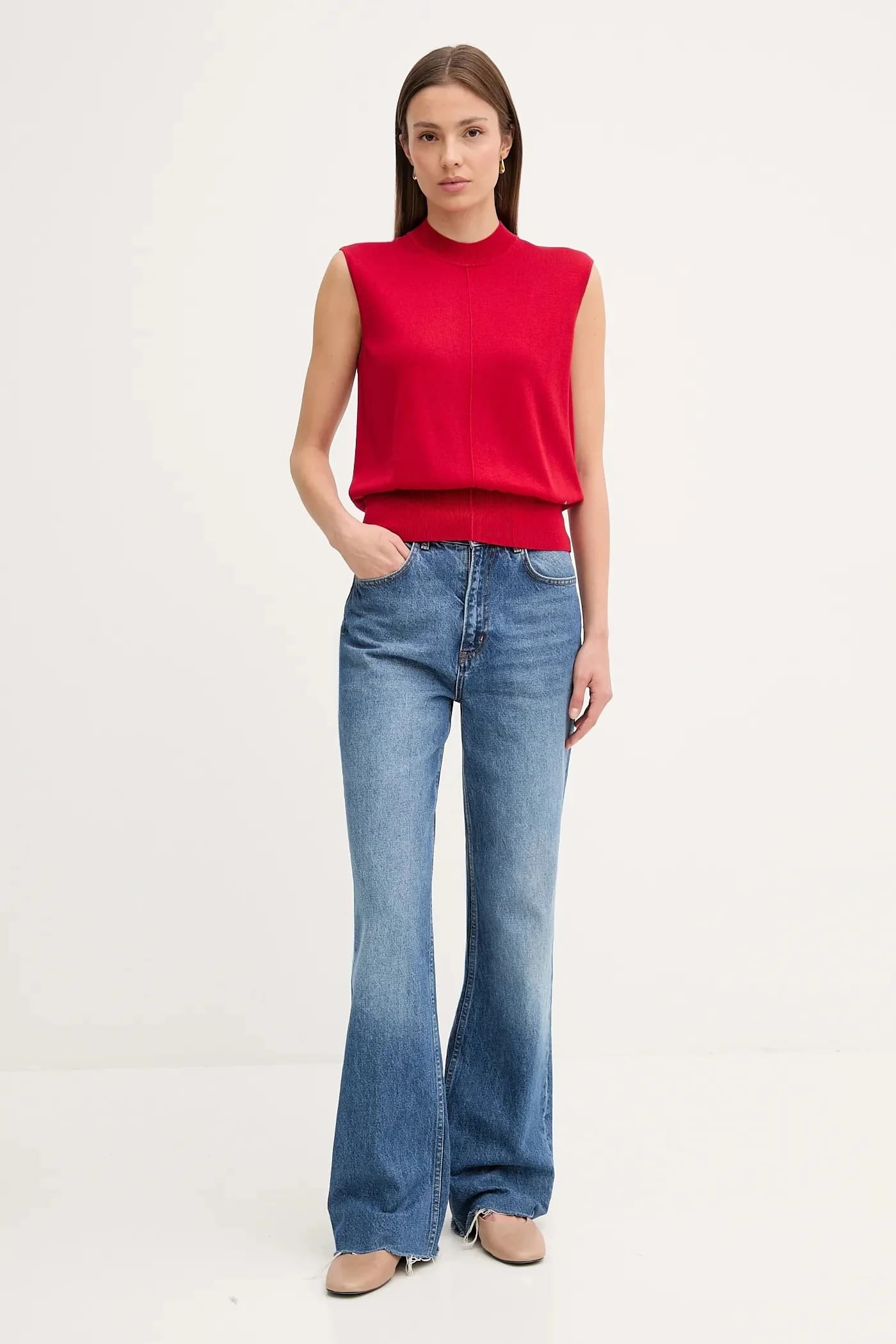 Жилет из смесового шелка - фото 2