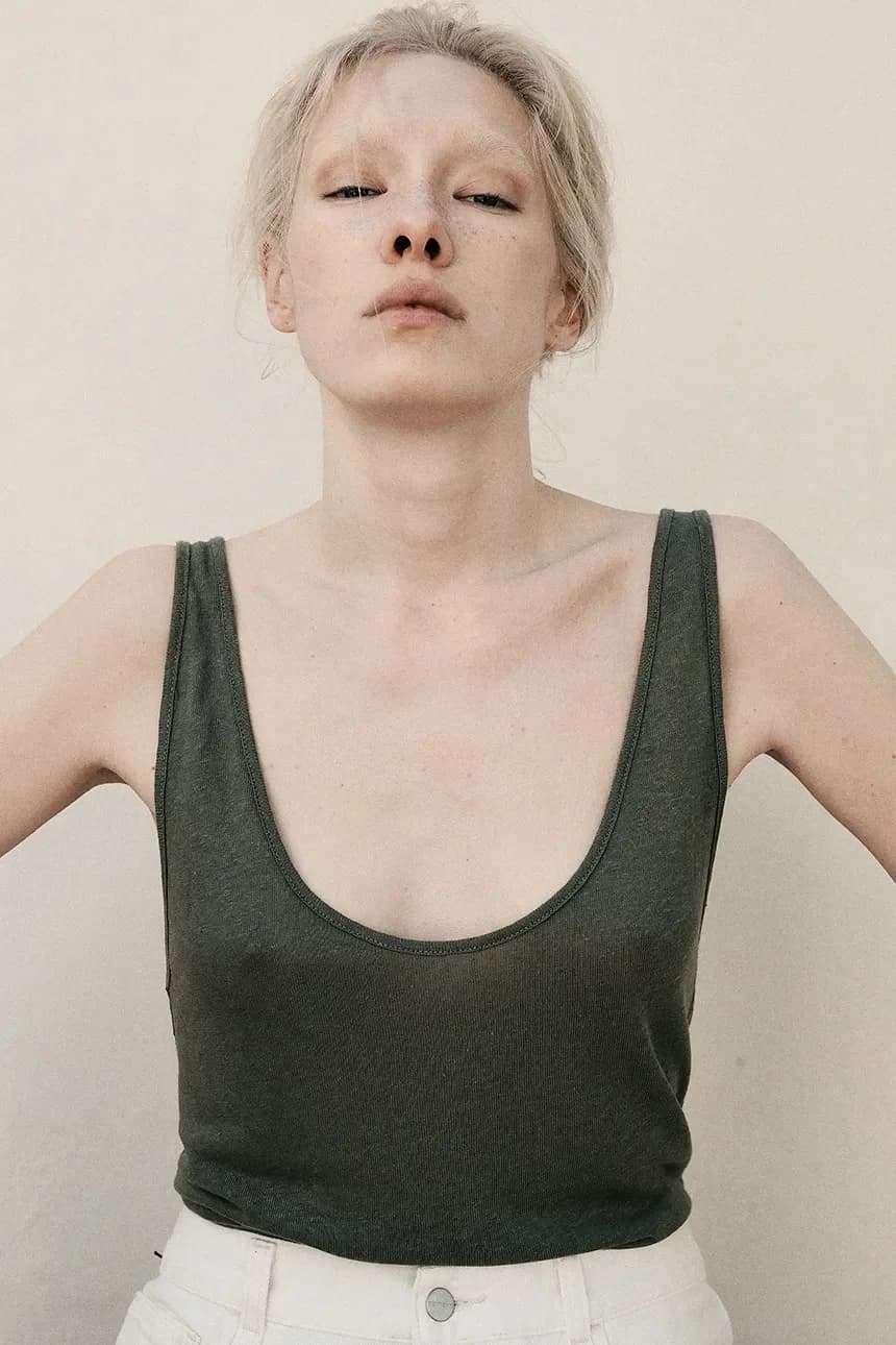 льняной топ CACHE - фото 2