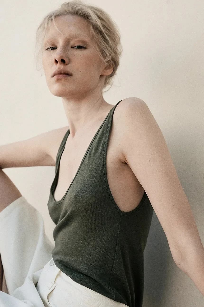 льняной топ CACHE - фото 3