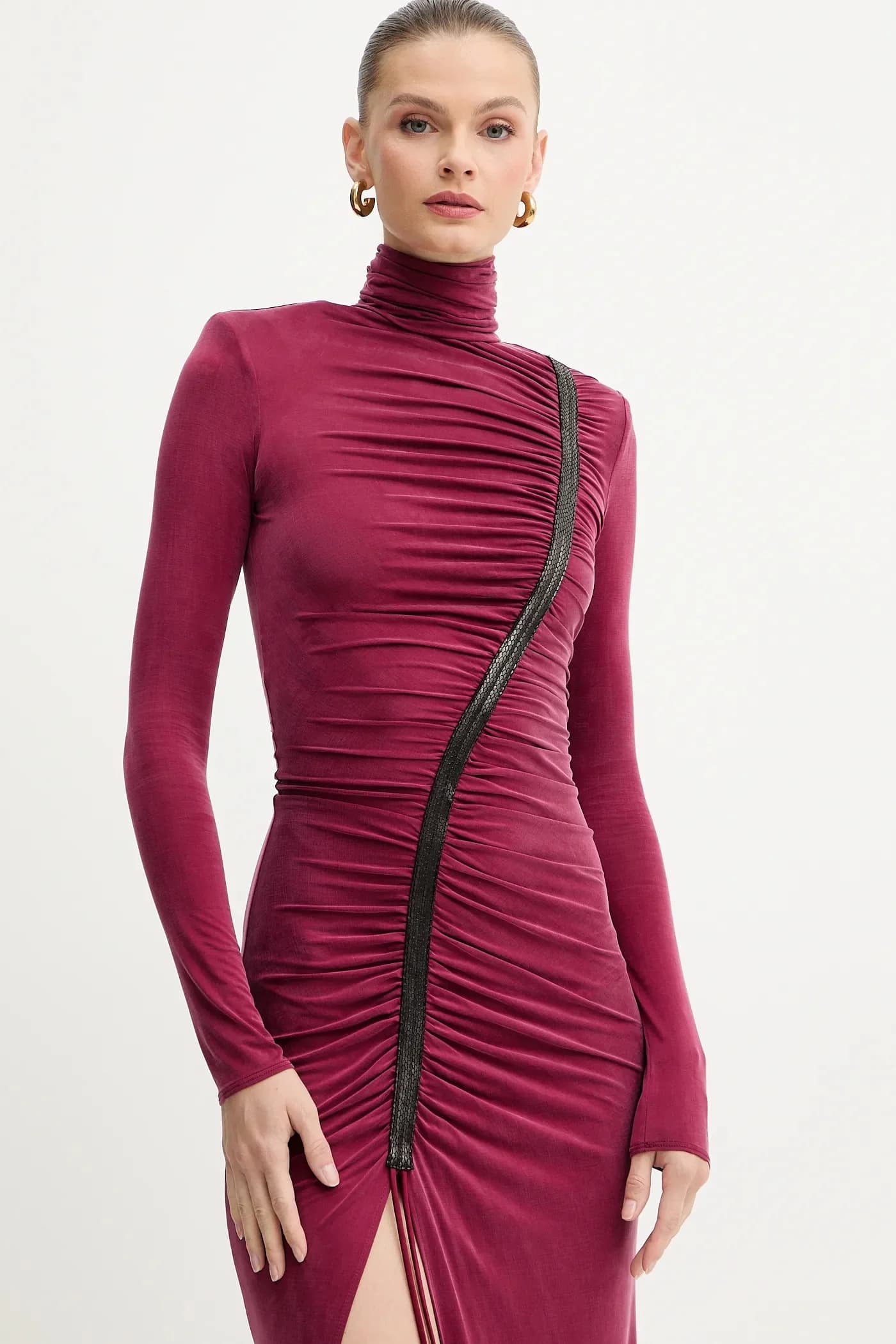 Платье бордовое для женщин - фото 4