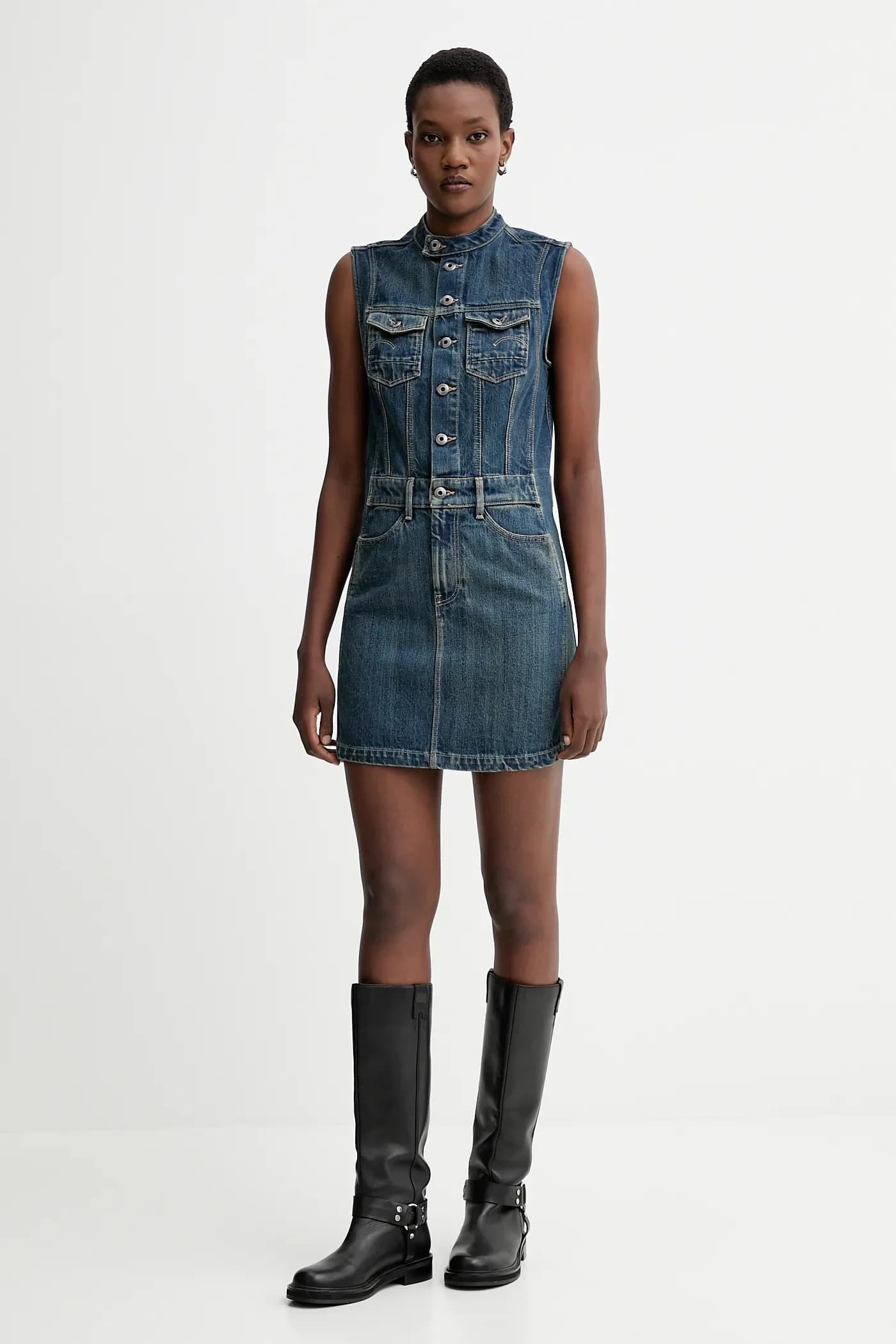 Джинсовое платье Moto Slim - фото 2