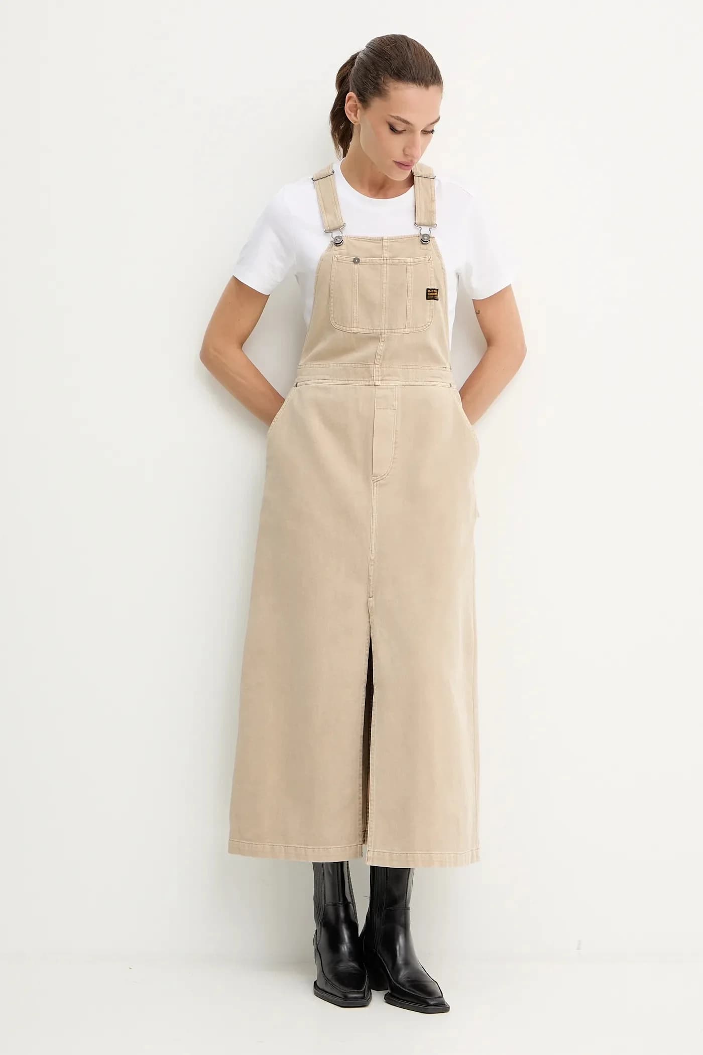 Джинсовое платье комбинезон - фото 2