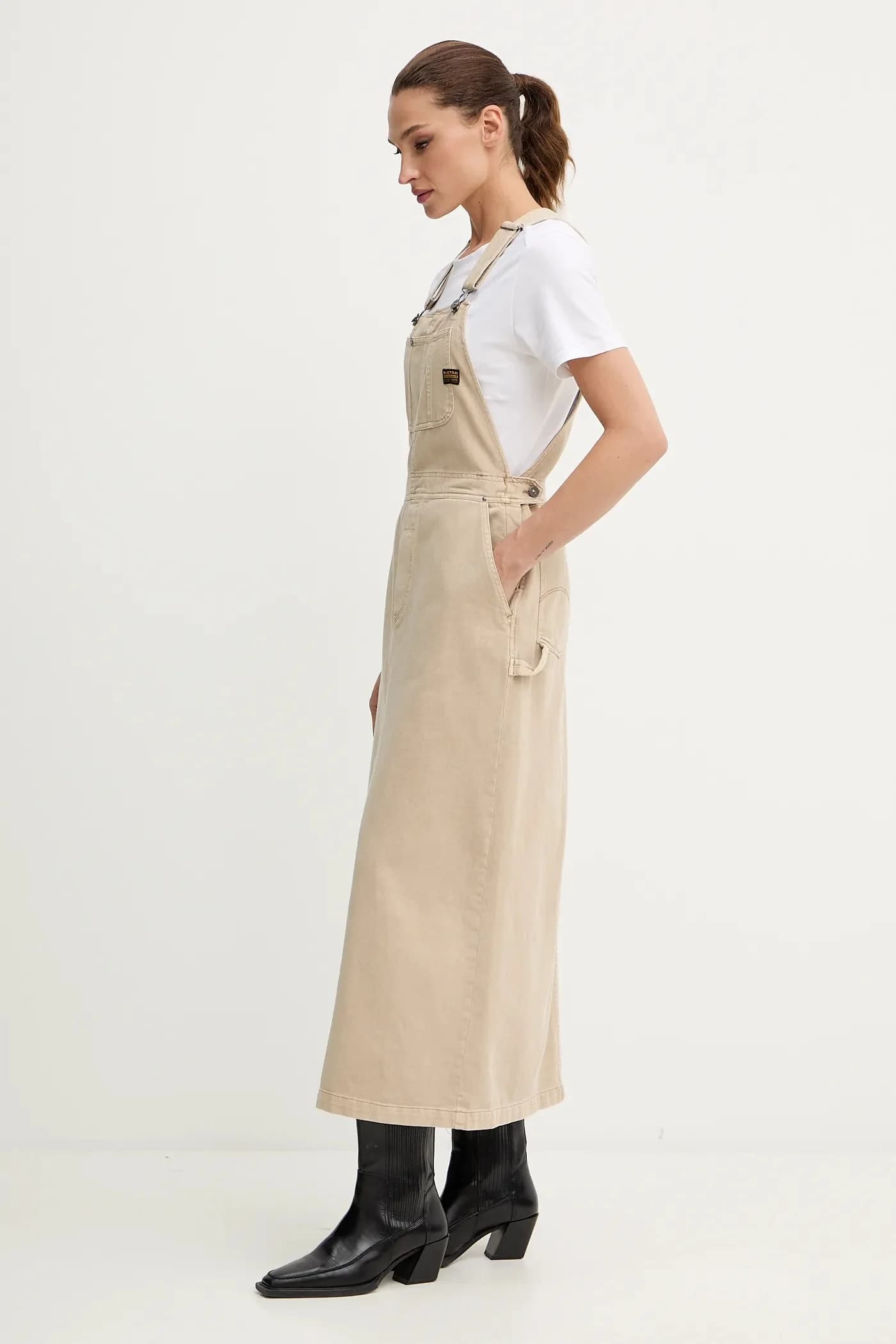 Джинсовое платье комбинезон - фото 4