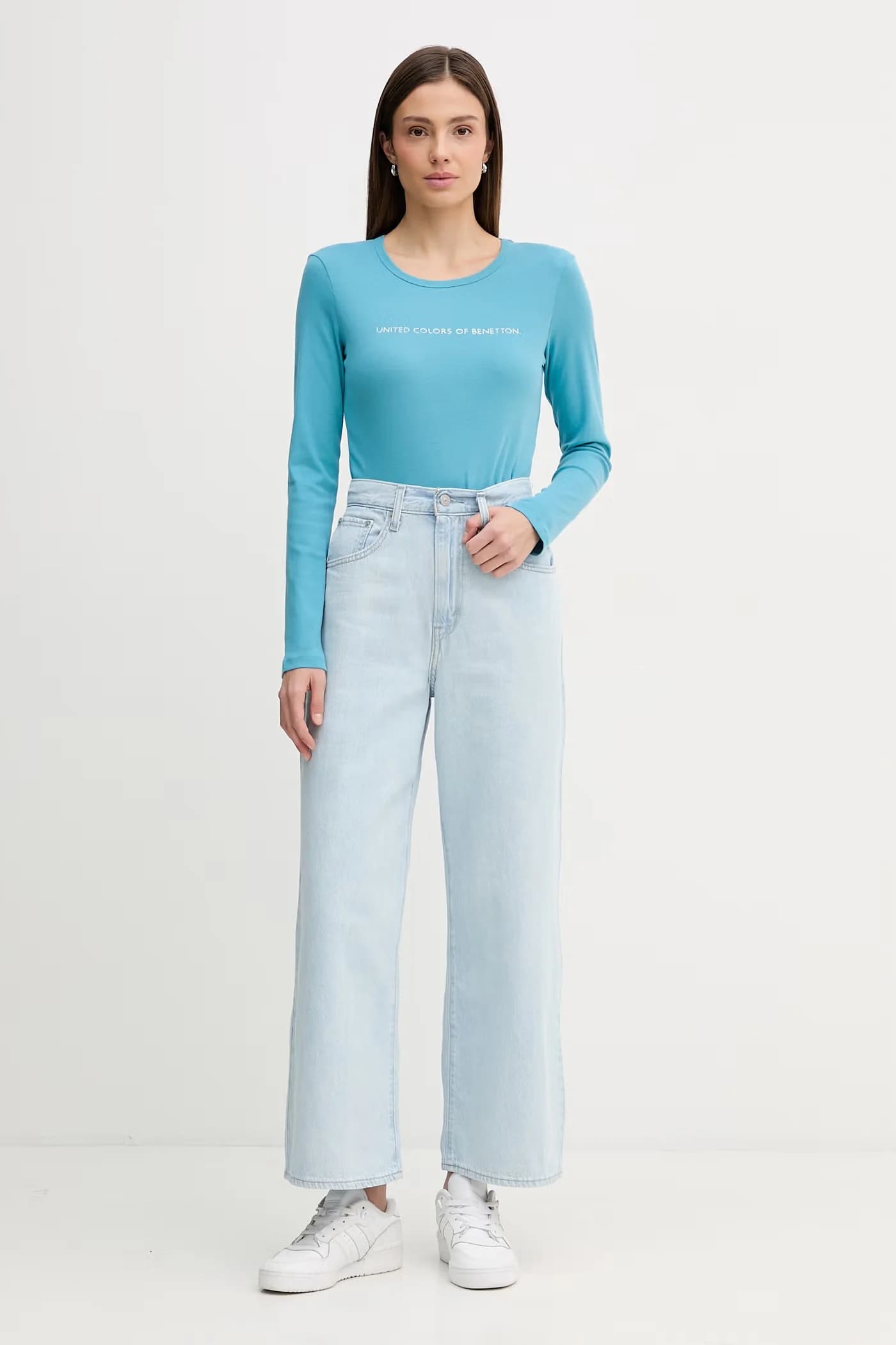 Хлопковая рубашка с длинным рукавом - фото 2