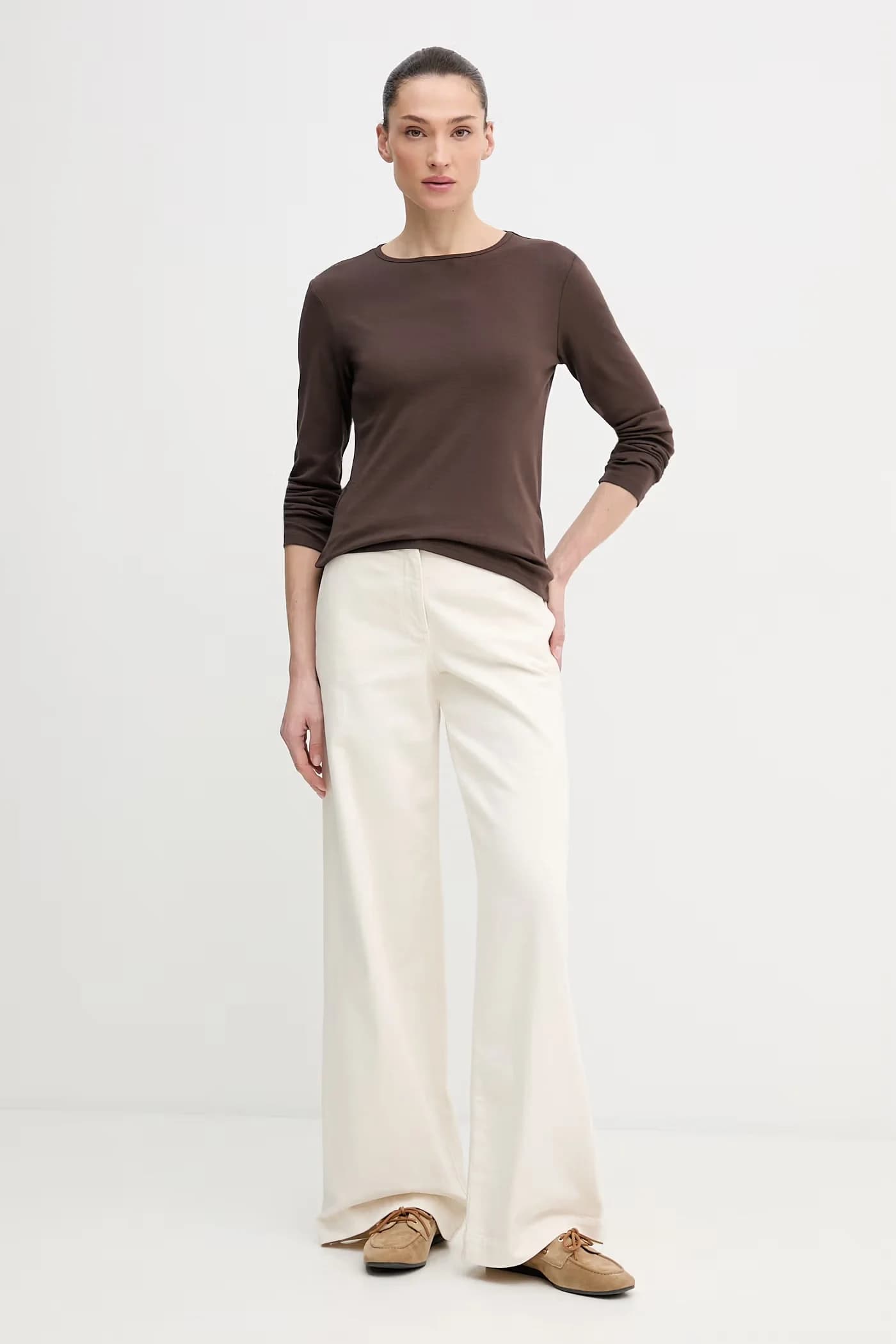 Хлопковая рубашка с длинным рукавом - фото 2