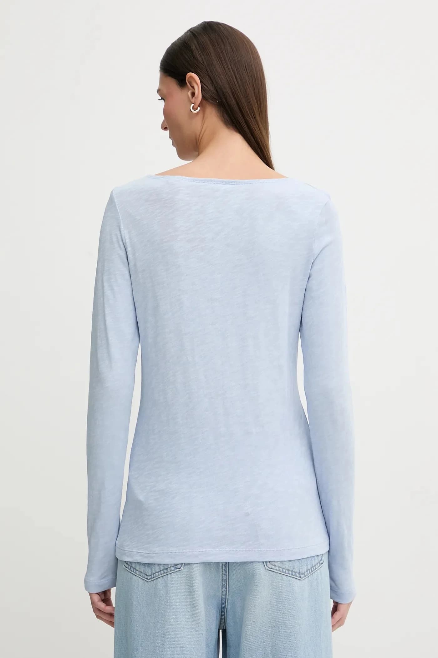 Хлопковая рубашка с длинным рукавом - фото 3