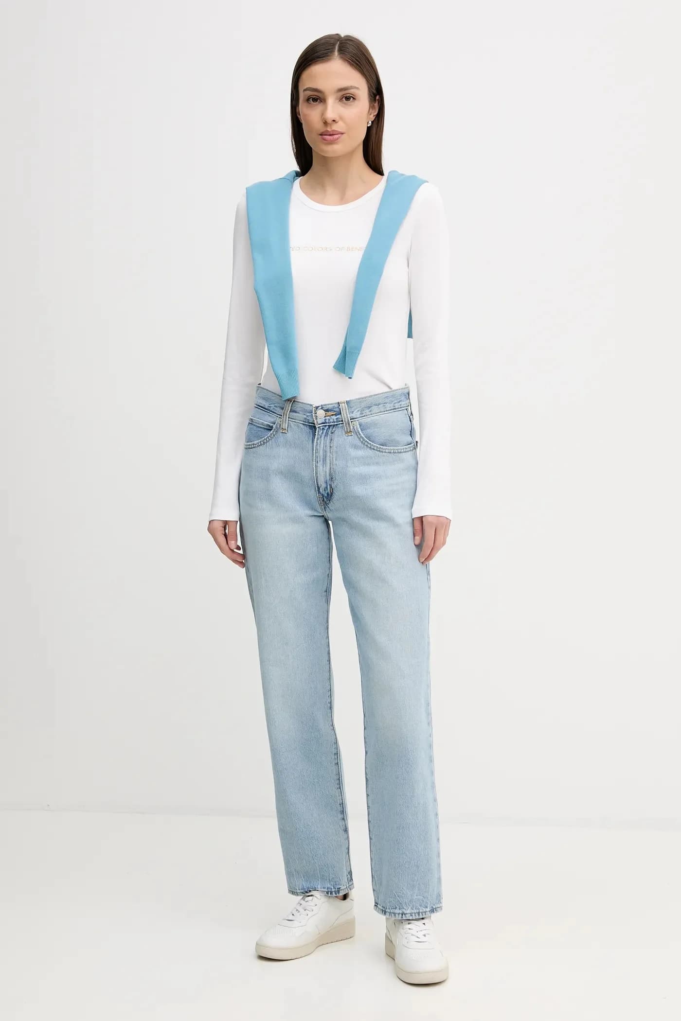 Хлопковая рубашка с длинным рукавом - фото 2