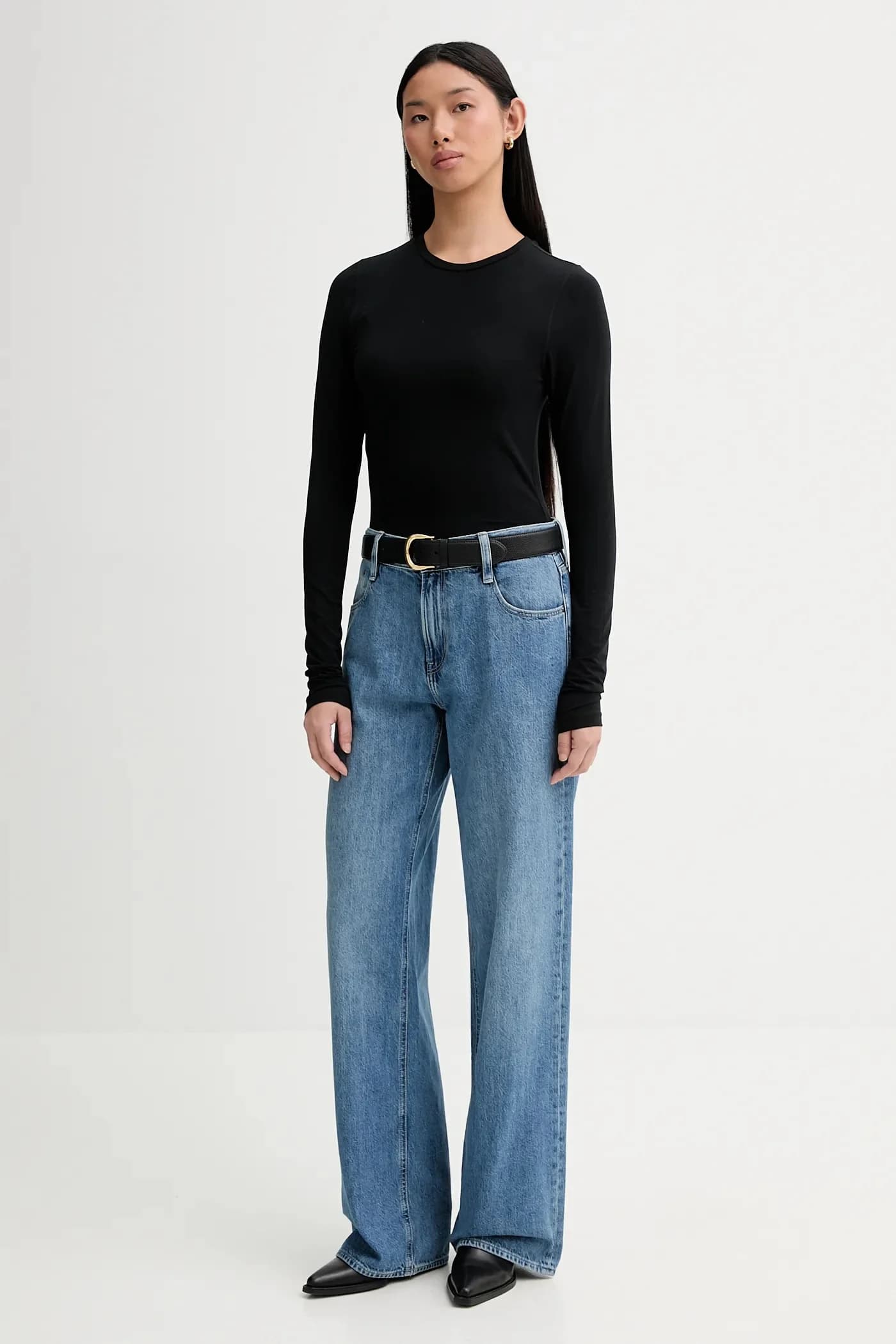 Узкая рубашка с длинными рукавами - фото 2