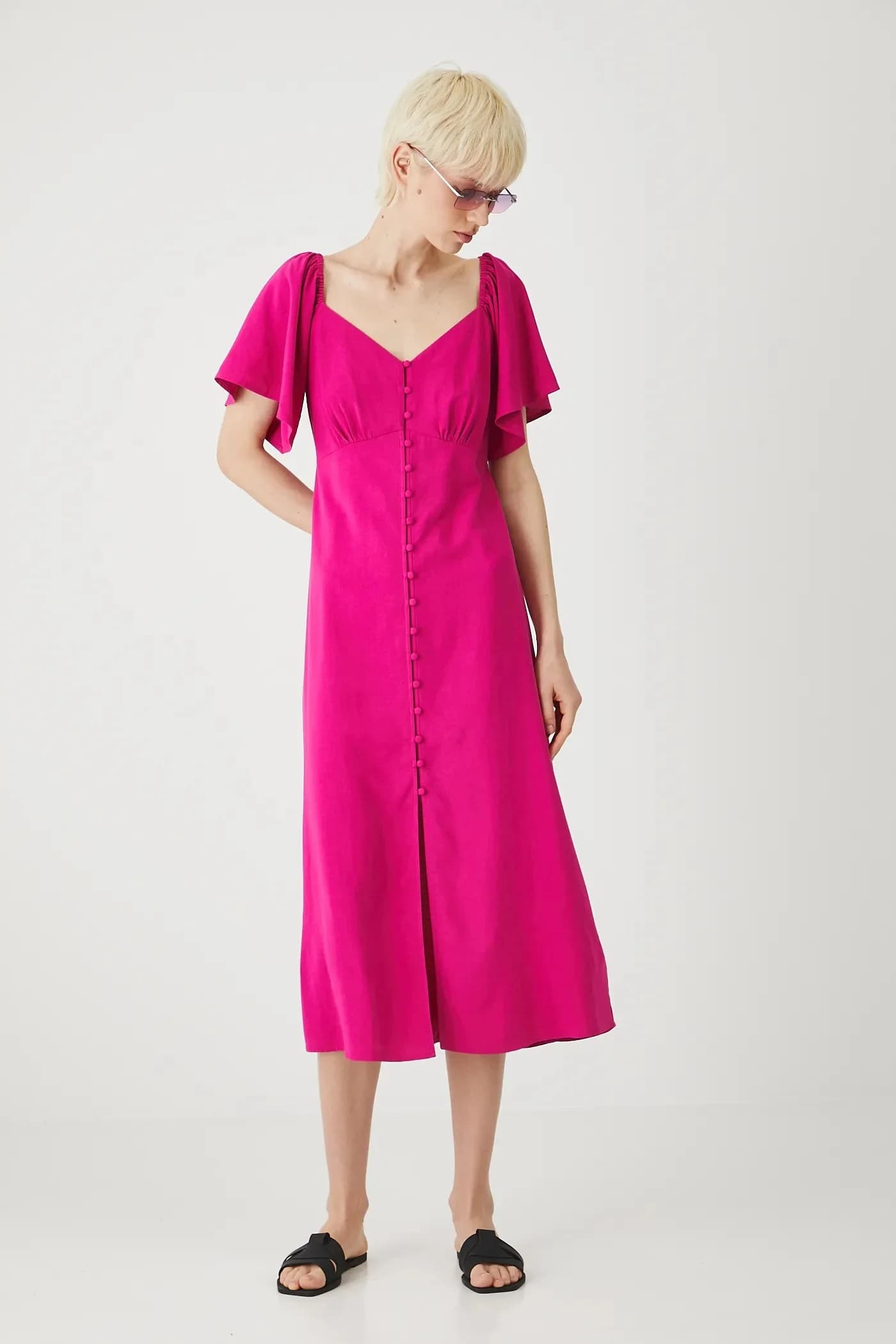 Платье из смесового льна - фото 4