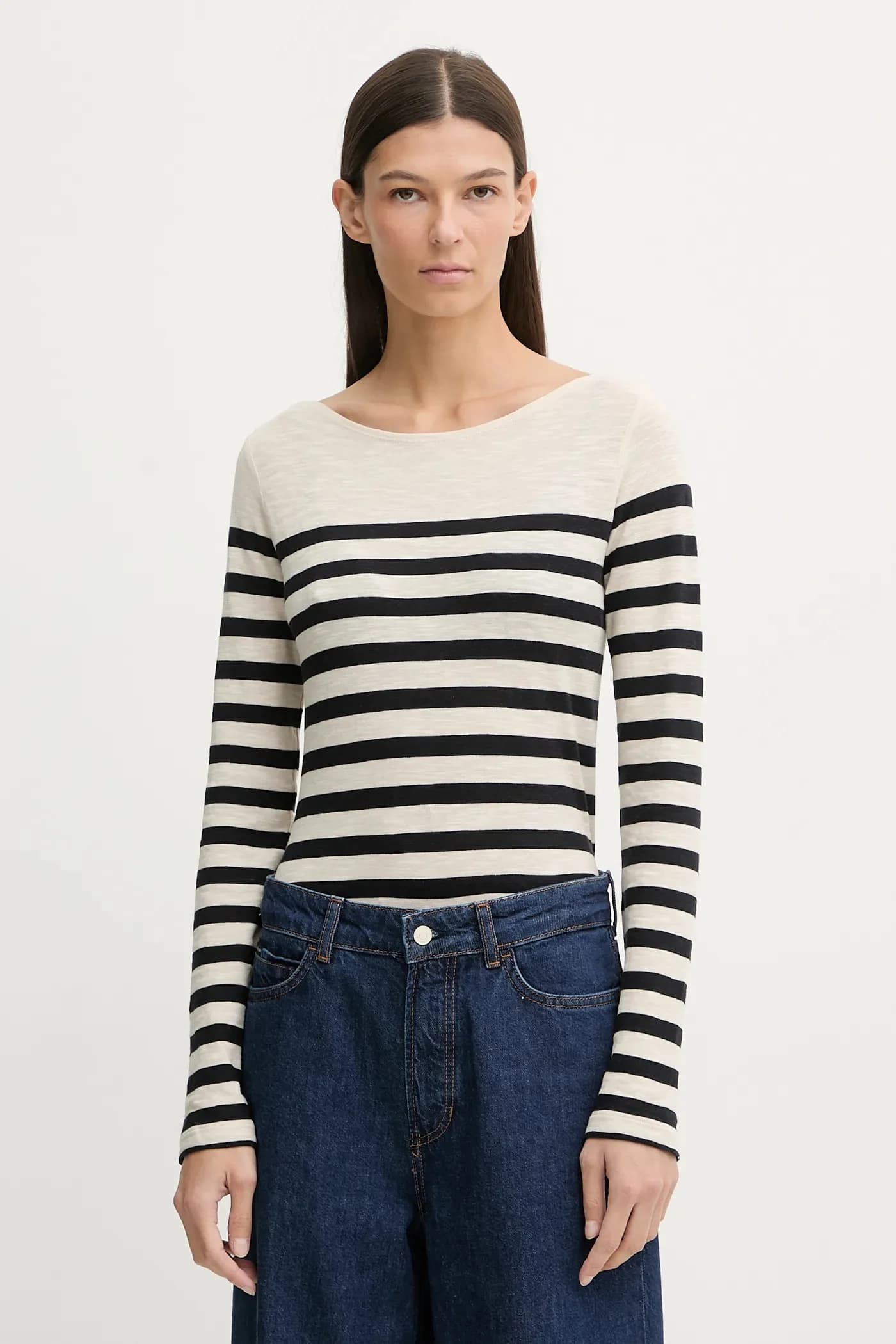 Хлопковая рубашка с длинным рукавом