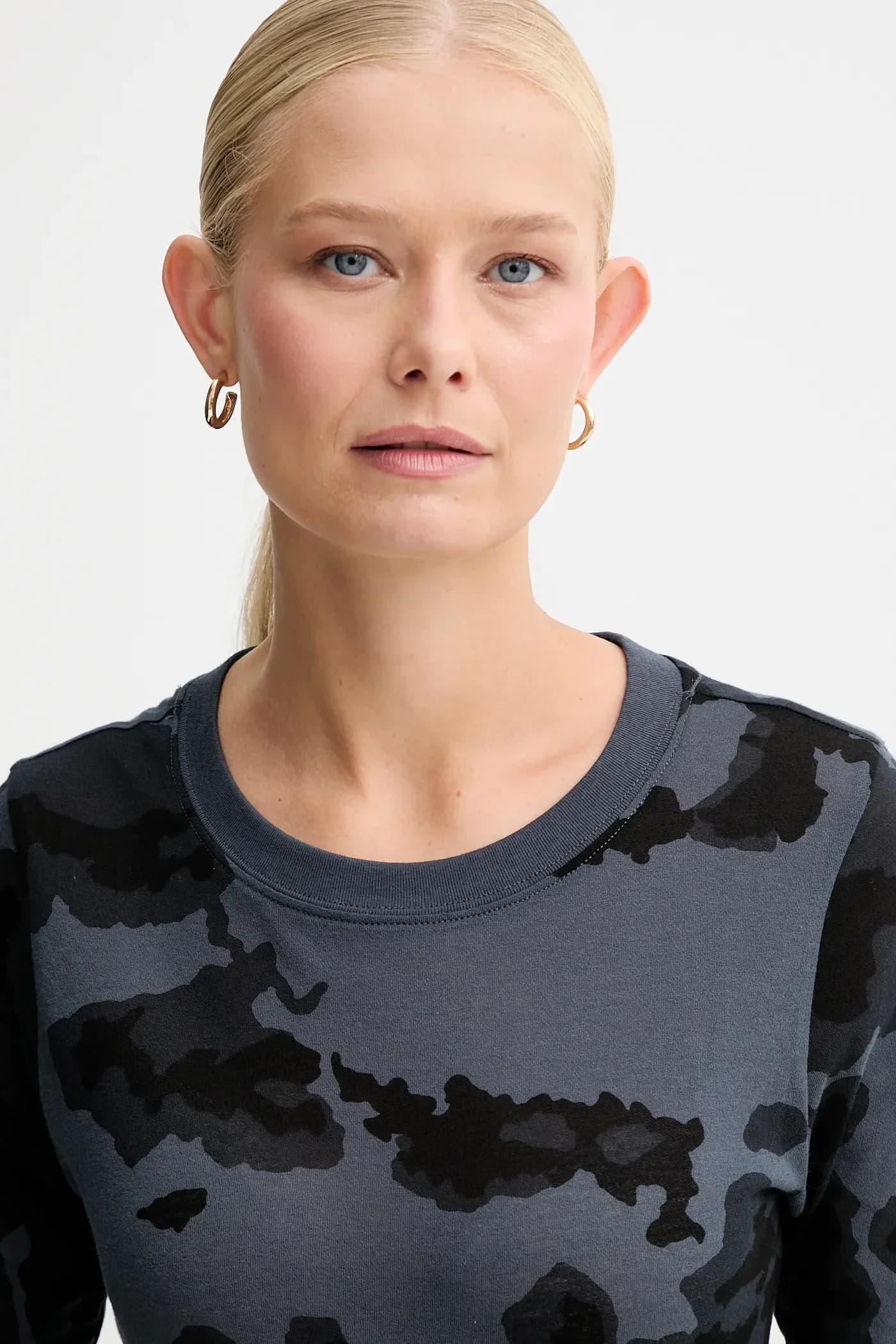 Узкая хлопковая рубашка Aop с длинными рукавами - фото 4