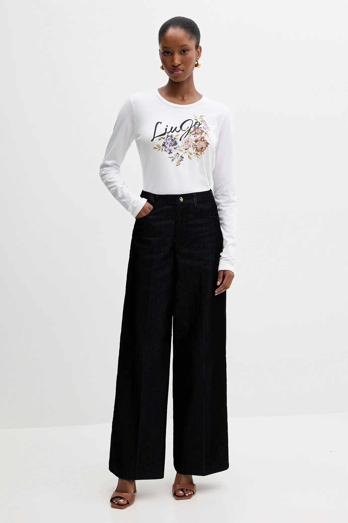 Хлопковая рубашка с длинным рукавом - фото 2