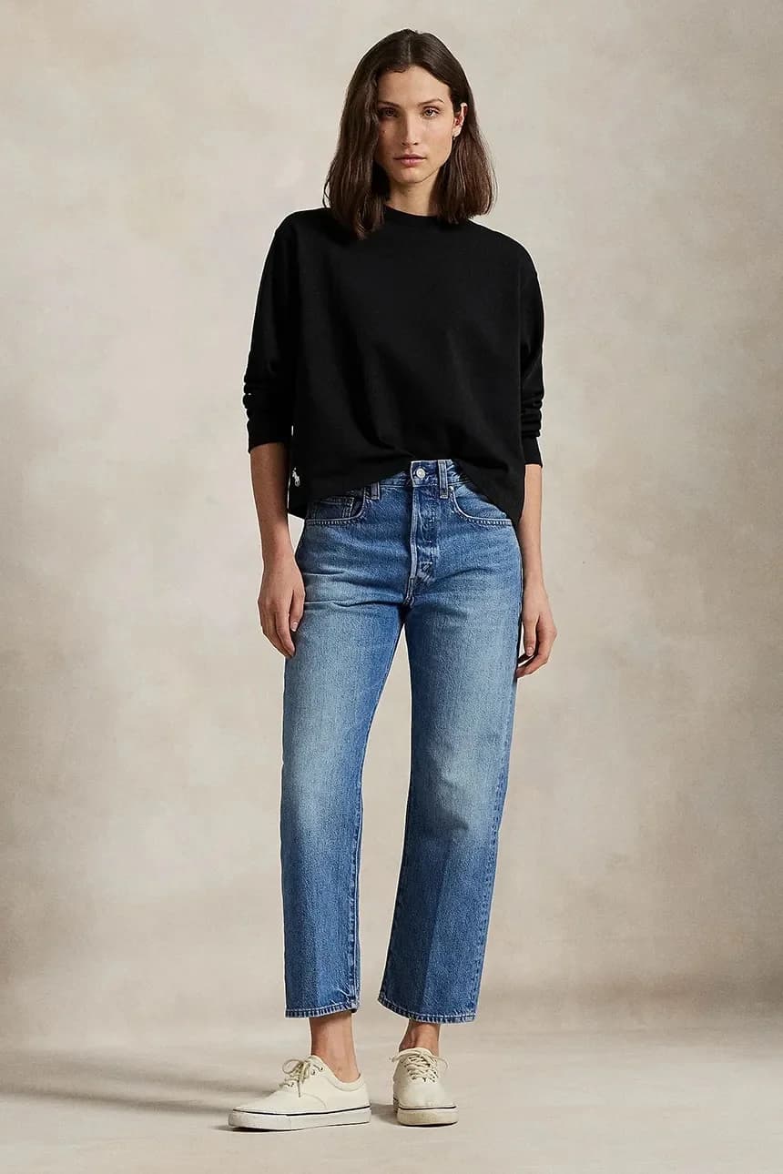 Хлопковая рубашка с длинным рукавом - фото 3