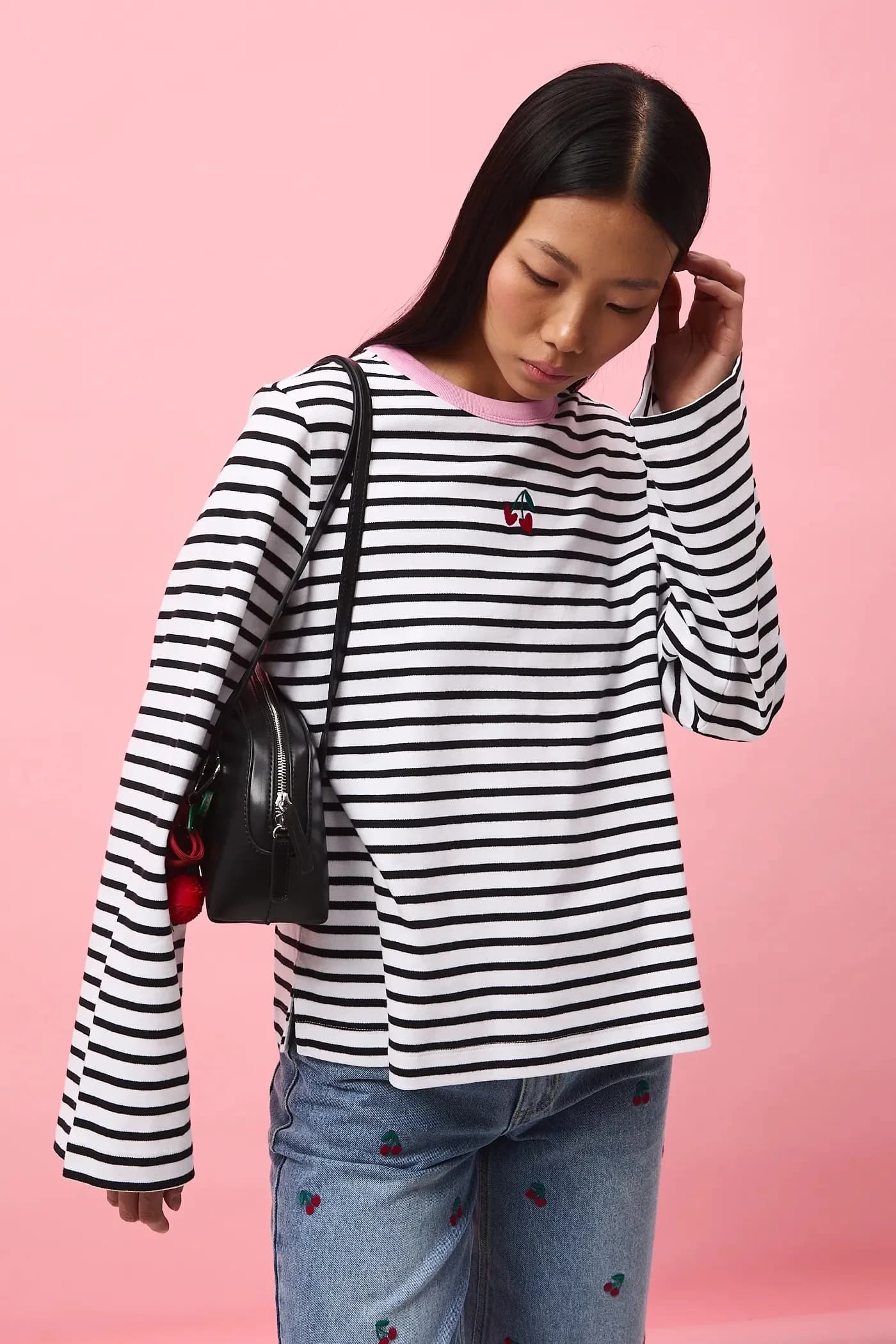 Хлопковая рубашка с длинным рукавом - фото 2