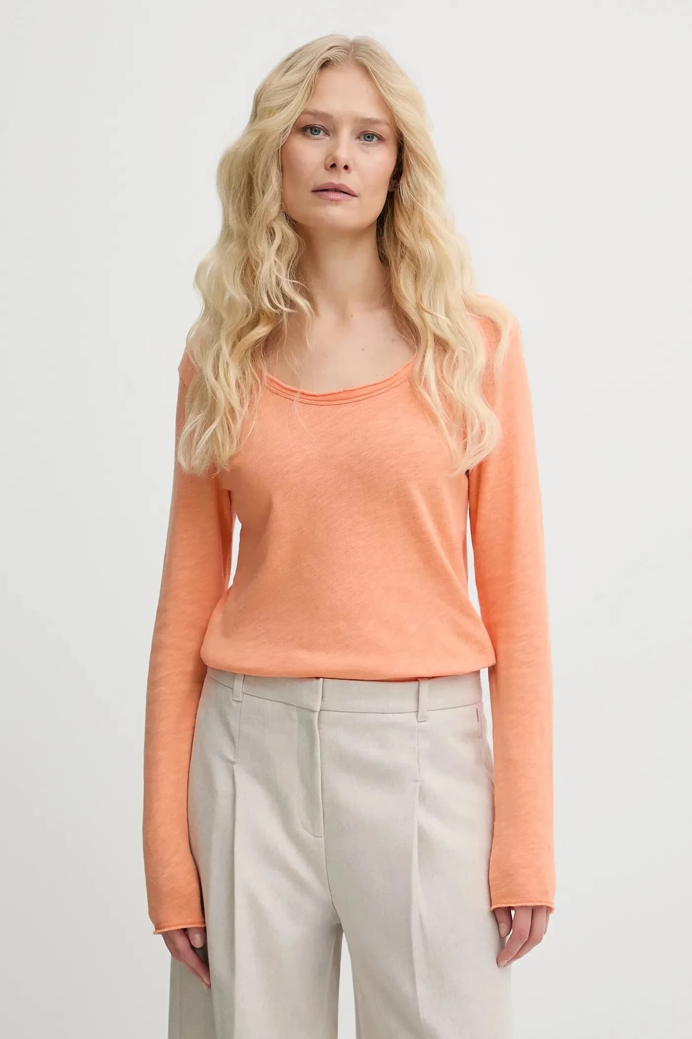 Хлопковая рубашка с длинным рукавом