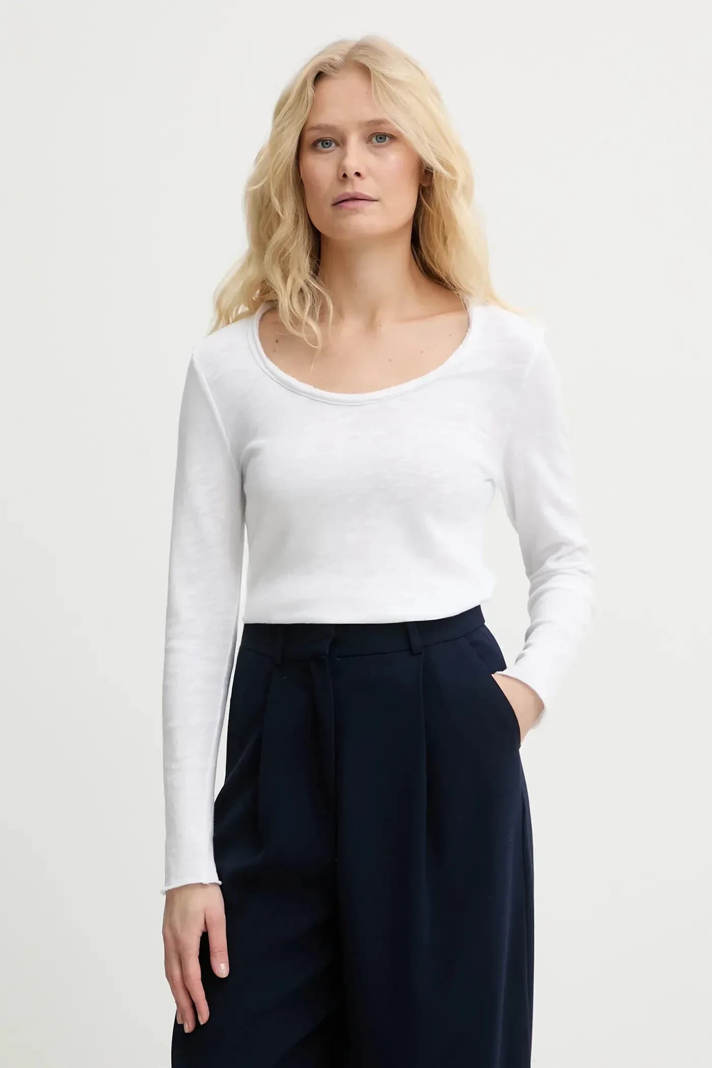 Хлопковая рубашка с длинным рукавом