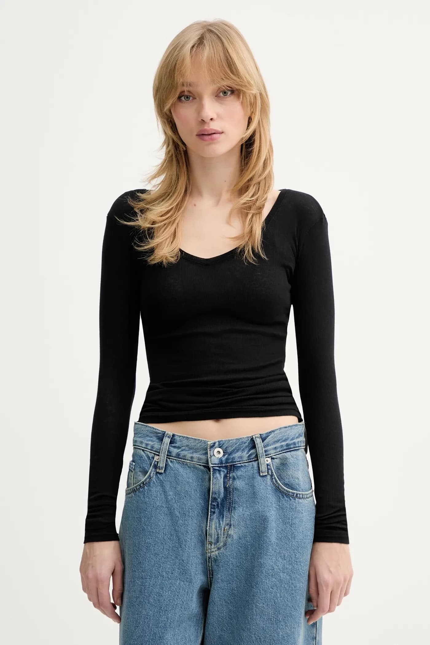 Хлопковая рубашка с длинным рукавом