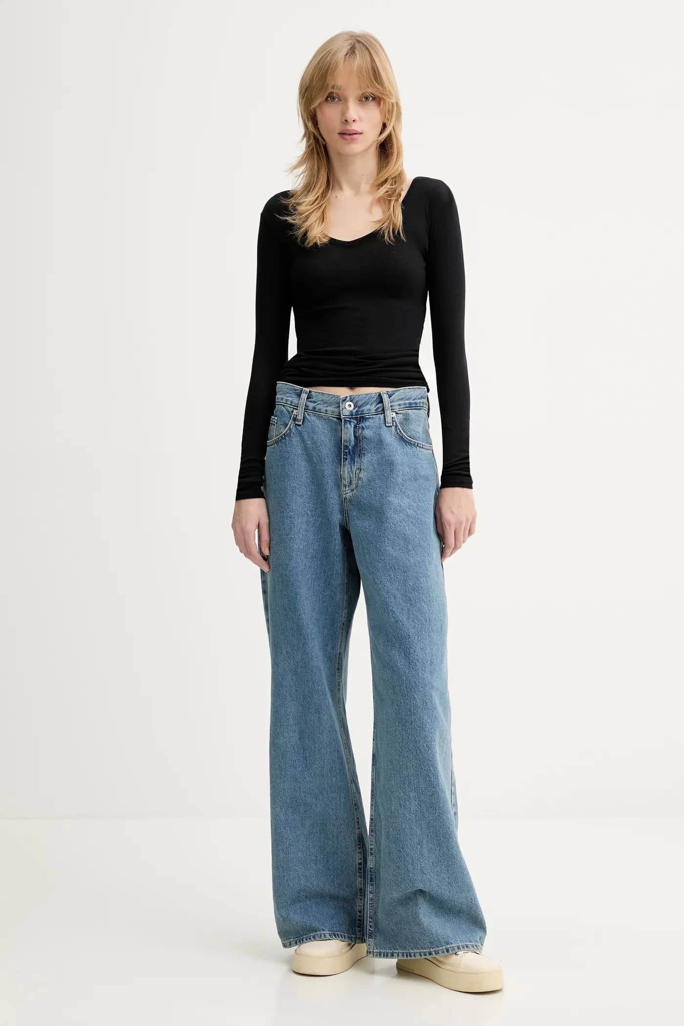 Хлопковая рубашка с длинным рукавом - фото 2