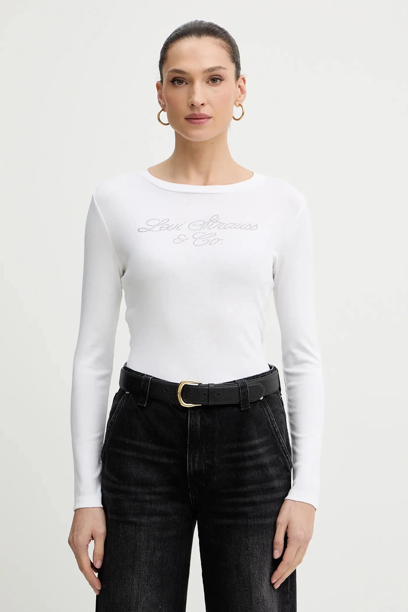 Хлопковая рубашка с длинным рукавом