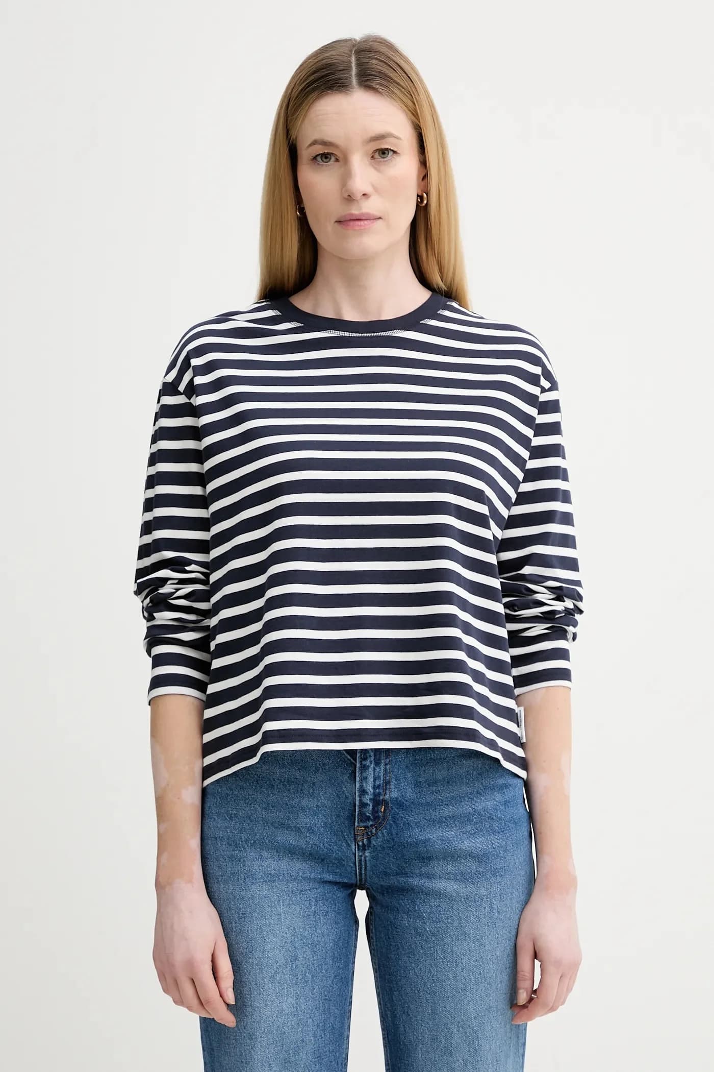 Хлопковая рубашка с длинным рукавом