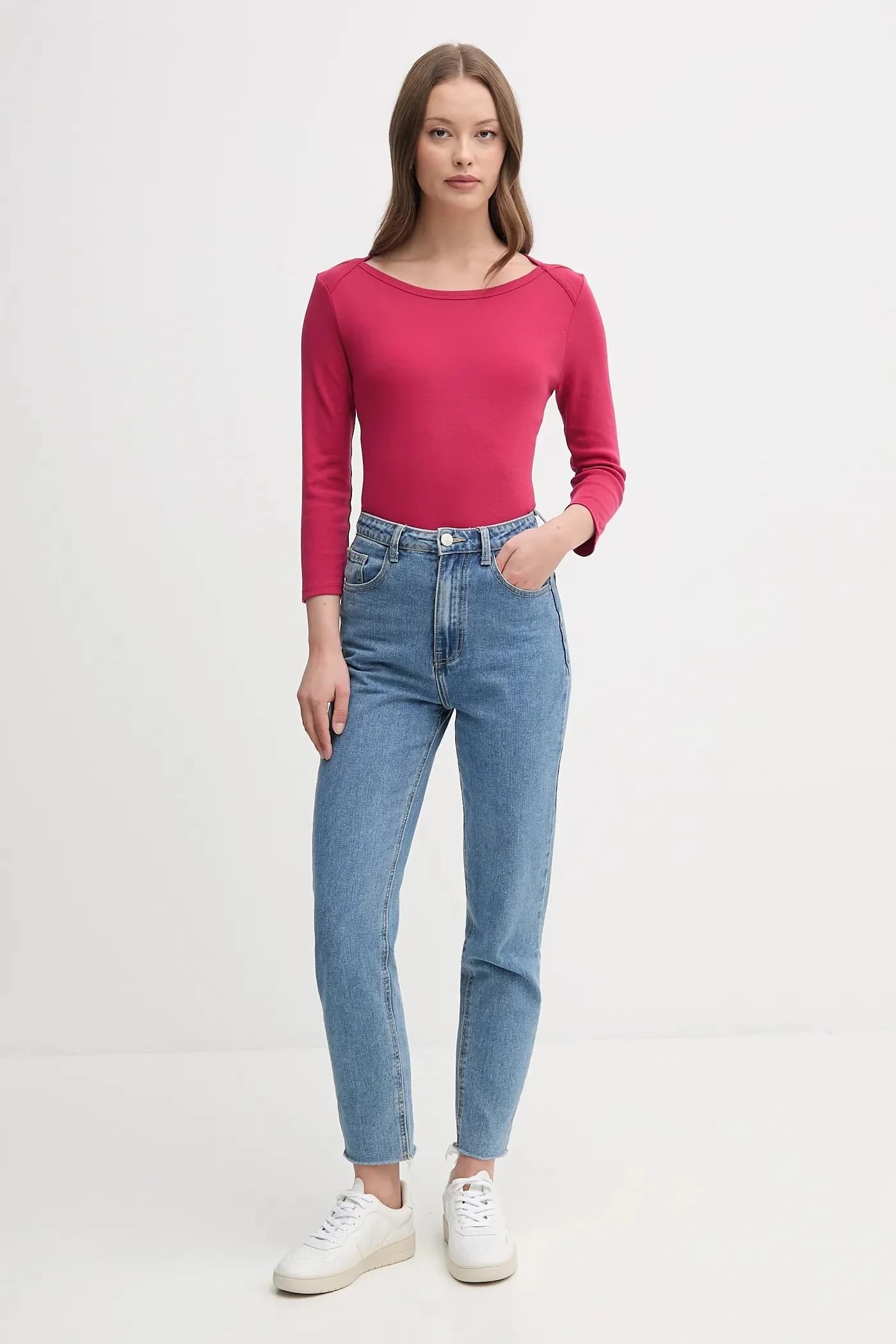 Хлопковая рубашка с длинным рукавом - фото 2