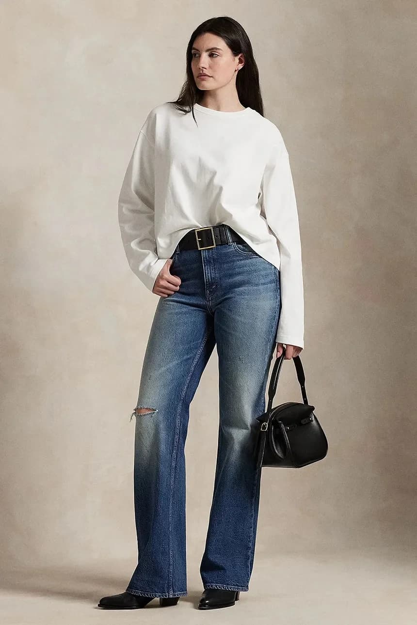 Хлопковая рубашка с длинным рукавом - фото 3