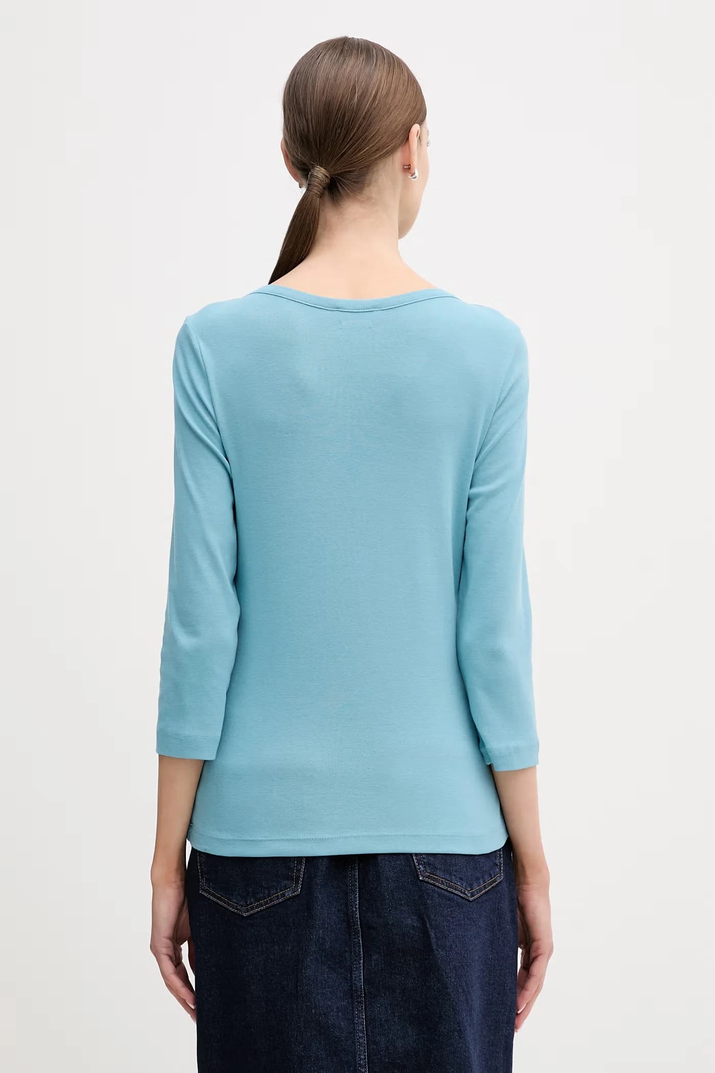 Хлопковая рубашка с длинным рукавом - фото 3