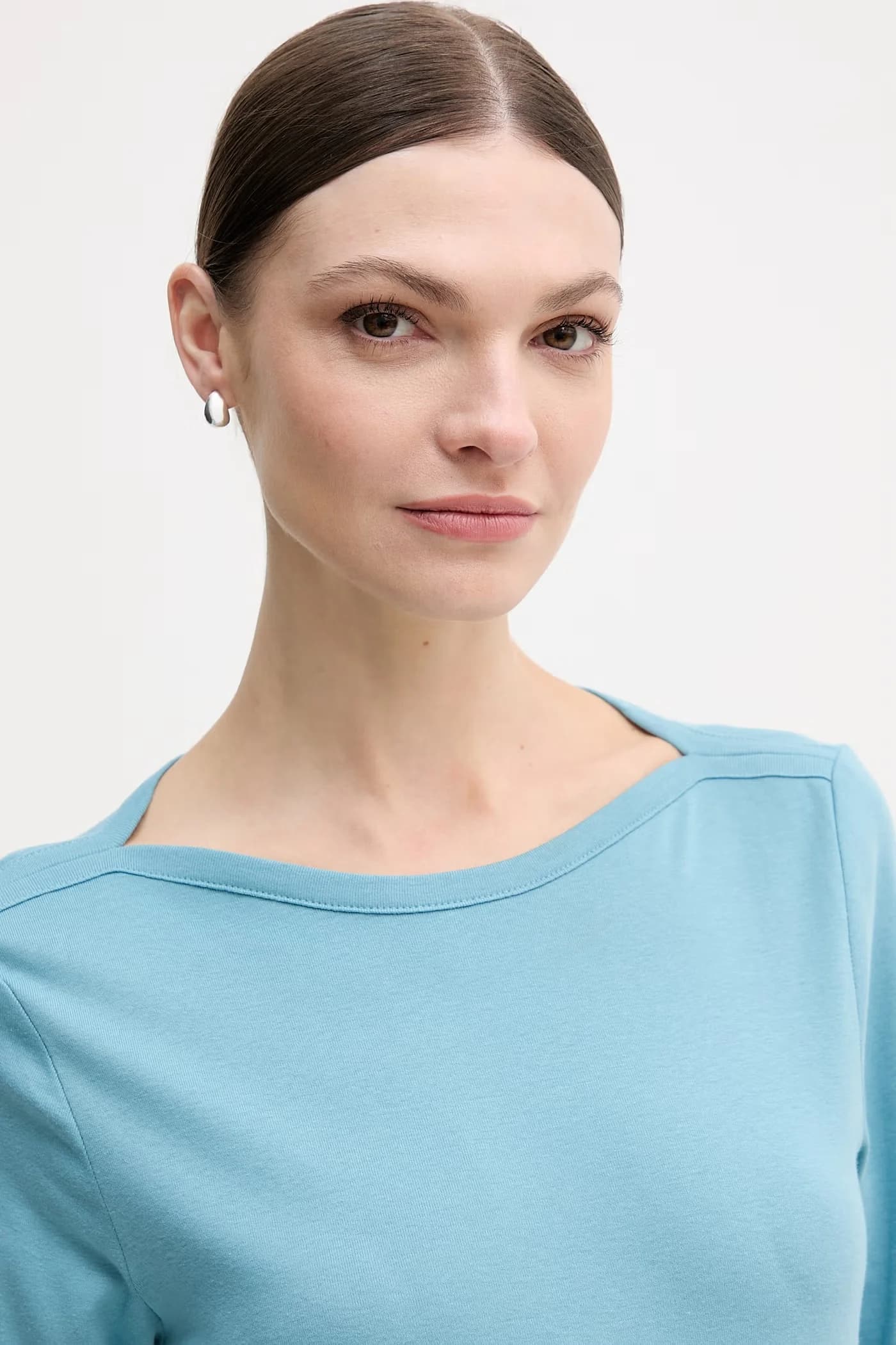 Хлопковая рубашка с длинным рукавом - фото 4