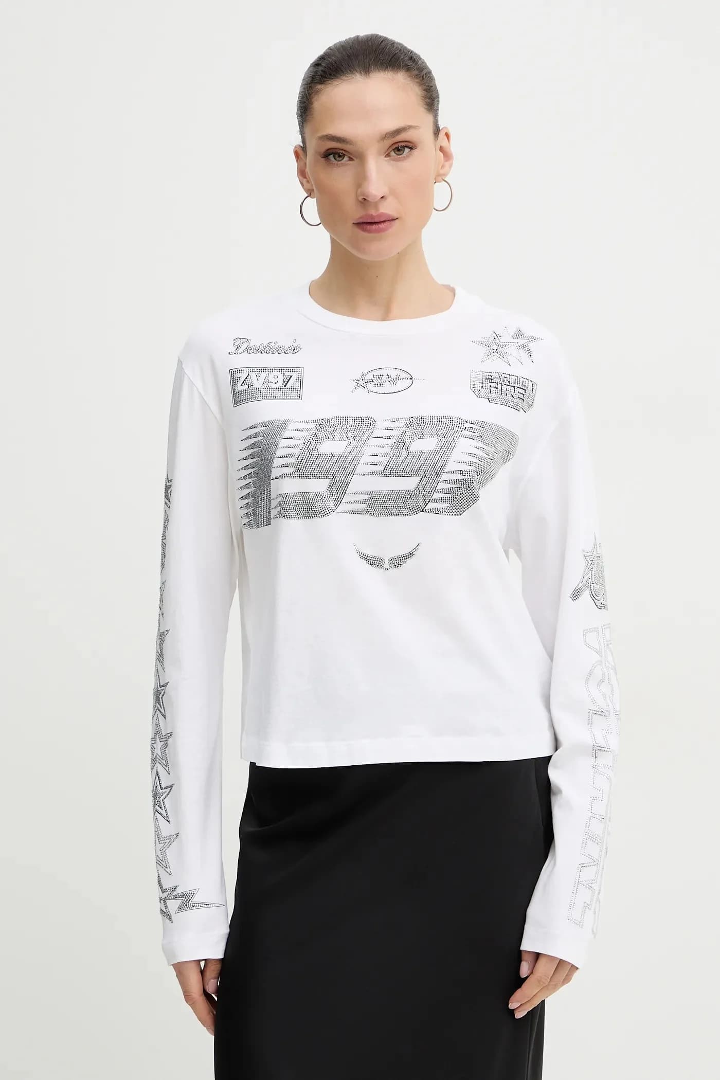 Хлопковая рубашка с длинным рукавом