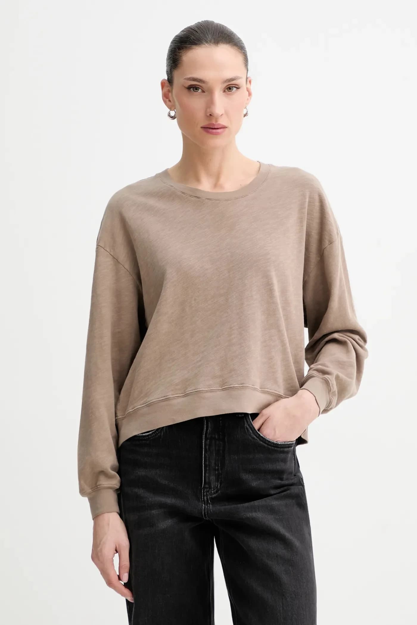 Хлопковая рубашка с длинным рукавом