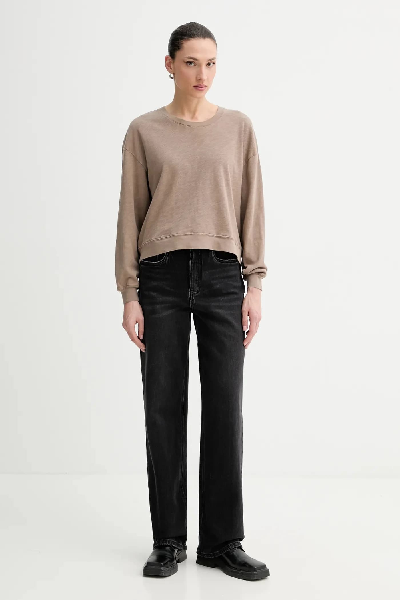 Хлопковая рубашка с длинным рукавом - фото 2