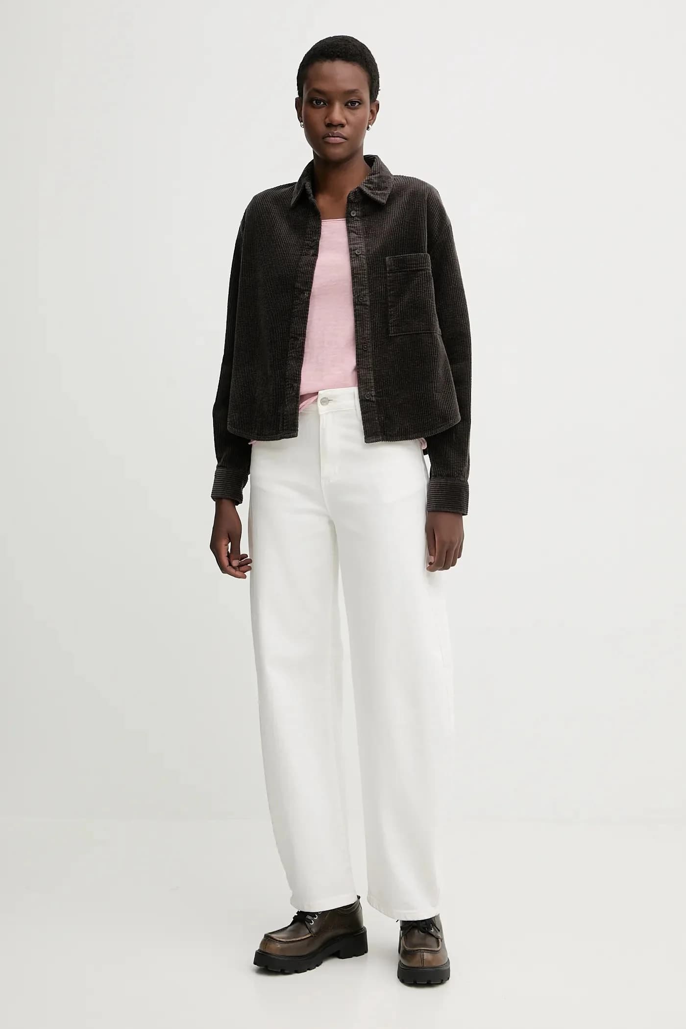 Хлопковая рубашка с длинным рукавом - фото 2