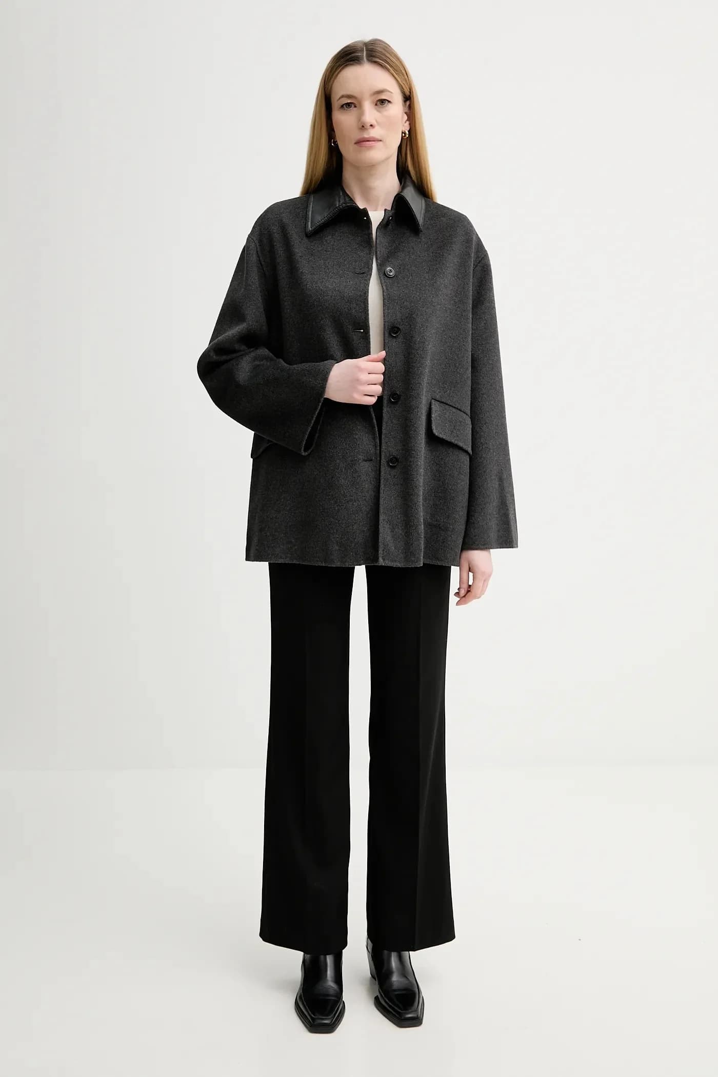 Хлопковая рубашка с длинным рукавом - фото 2