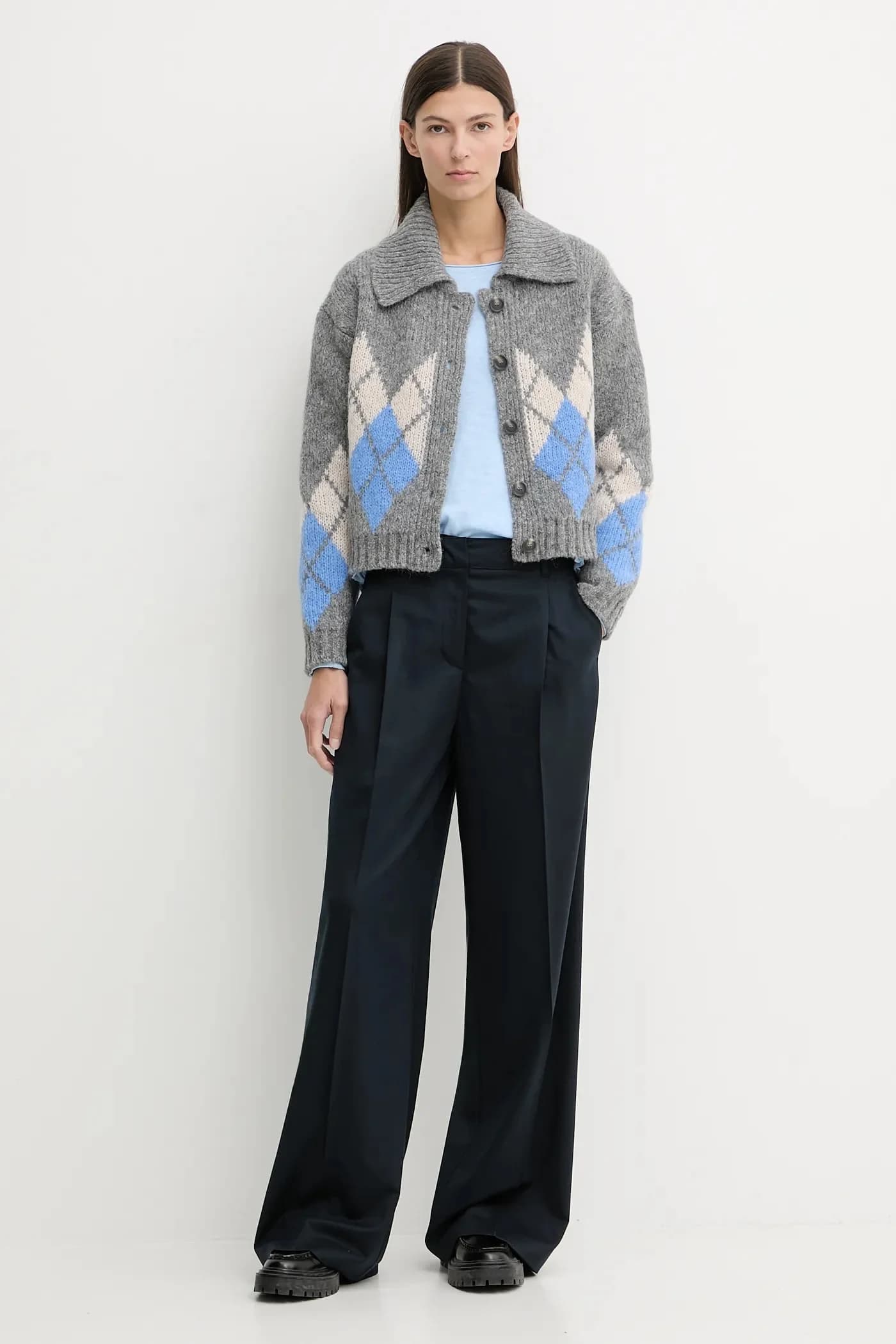 Хлопковая рубашка с длинным рукавом - фото 2