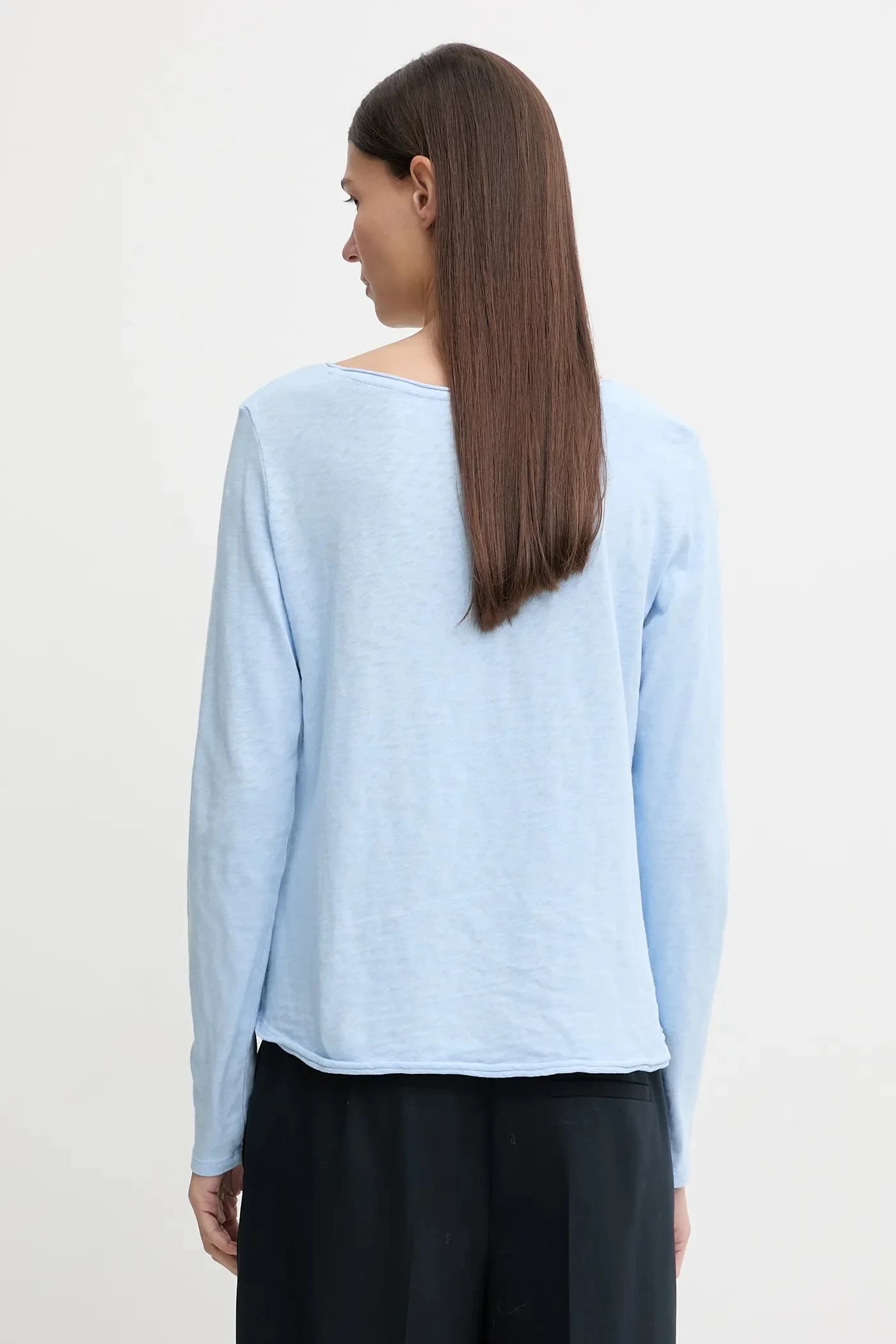 Хлопковая рубашка с длинным рукавом - фото 3