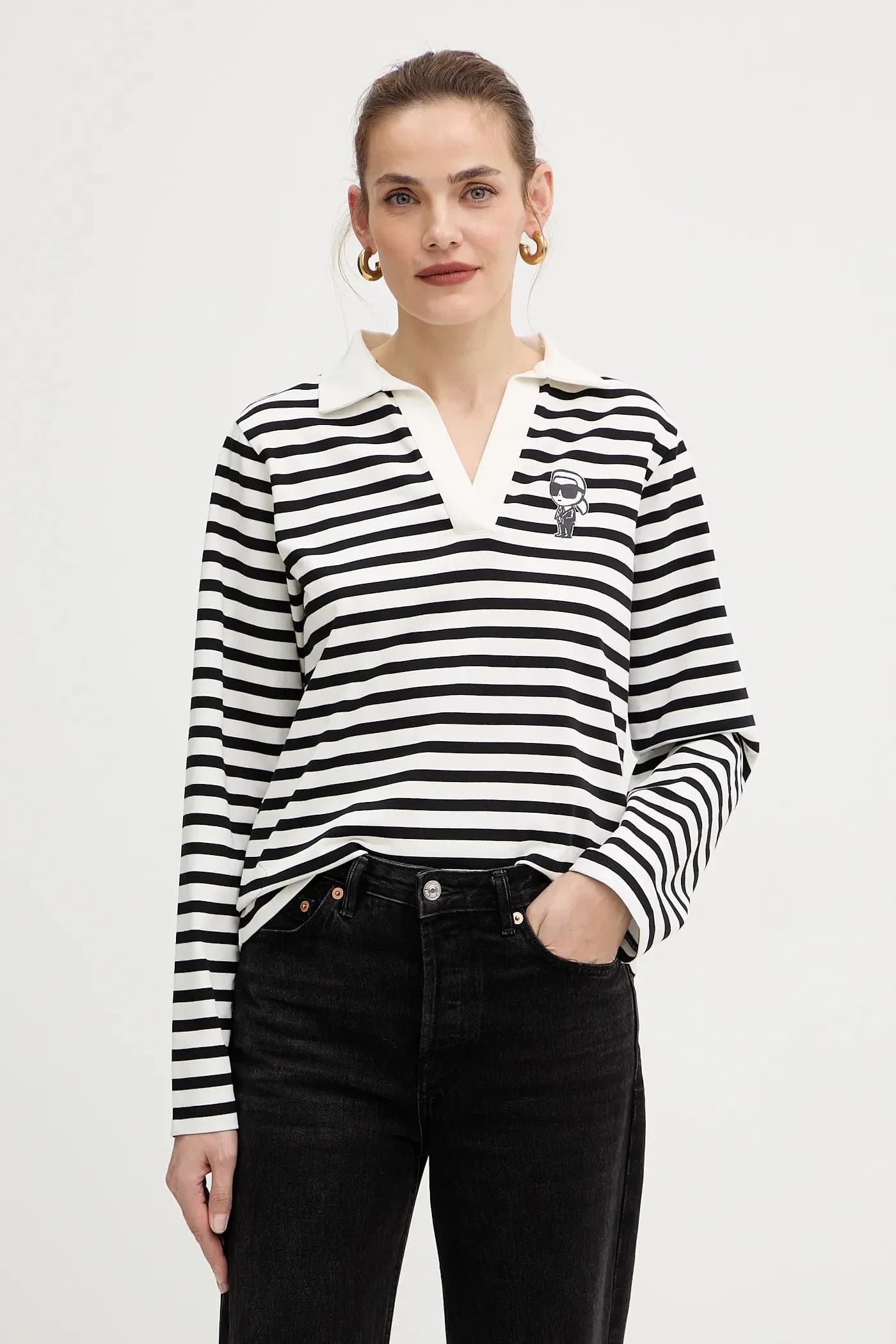 IKON хлопковая рубашка с длинными рукавами