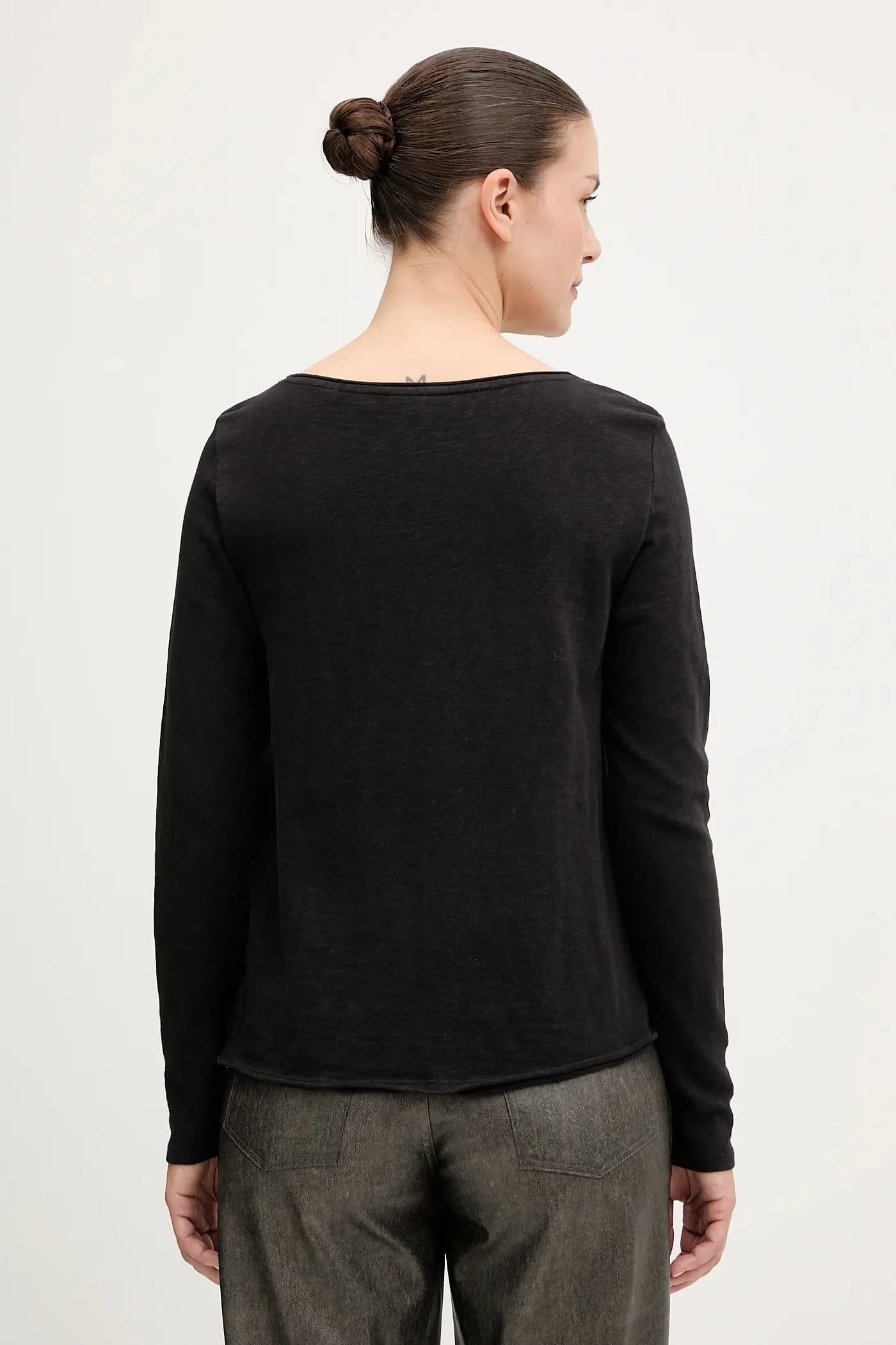 Хлопковая рубашка с длинным рукавом - фото 3