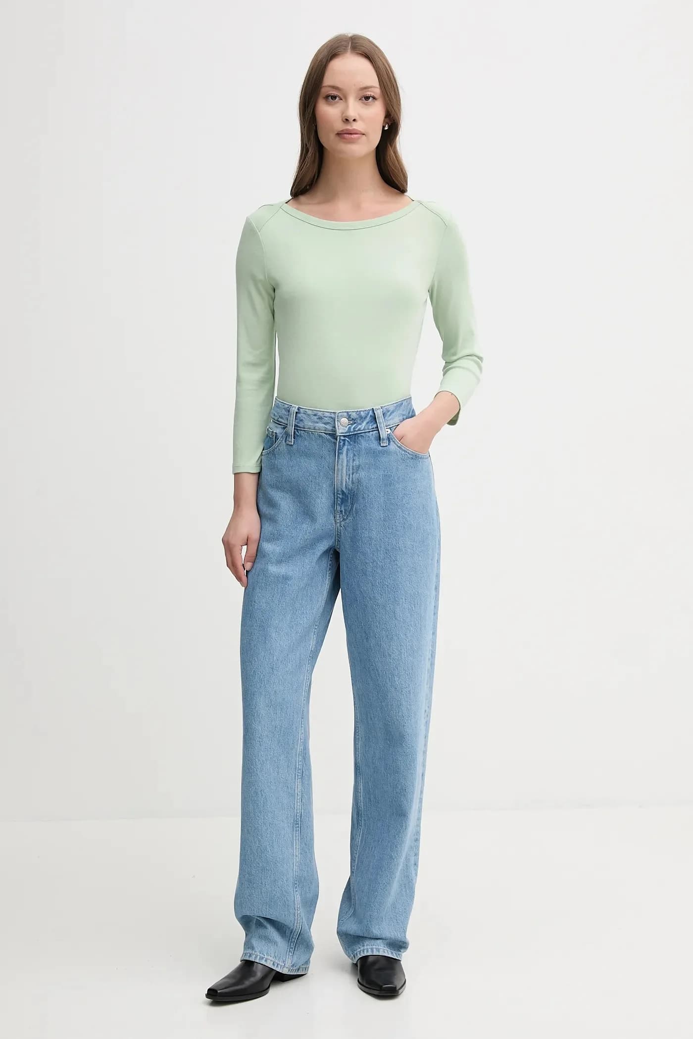 Хлопковая рубашка с длинным рукавом - фото 2